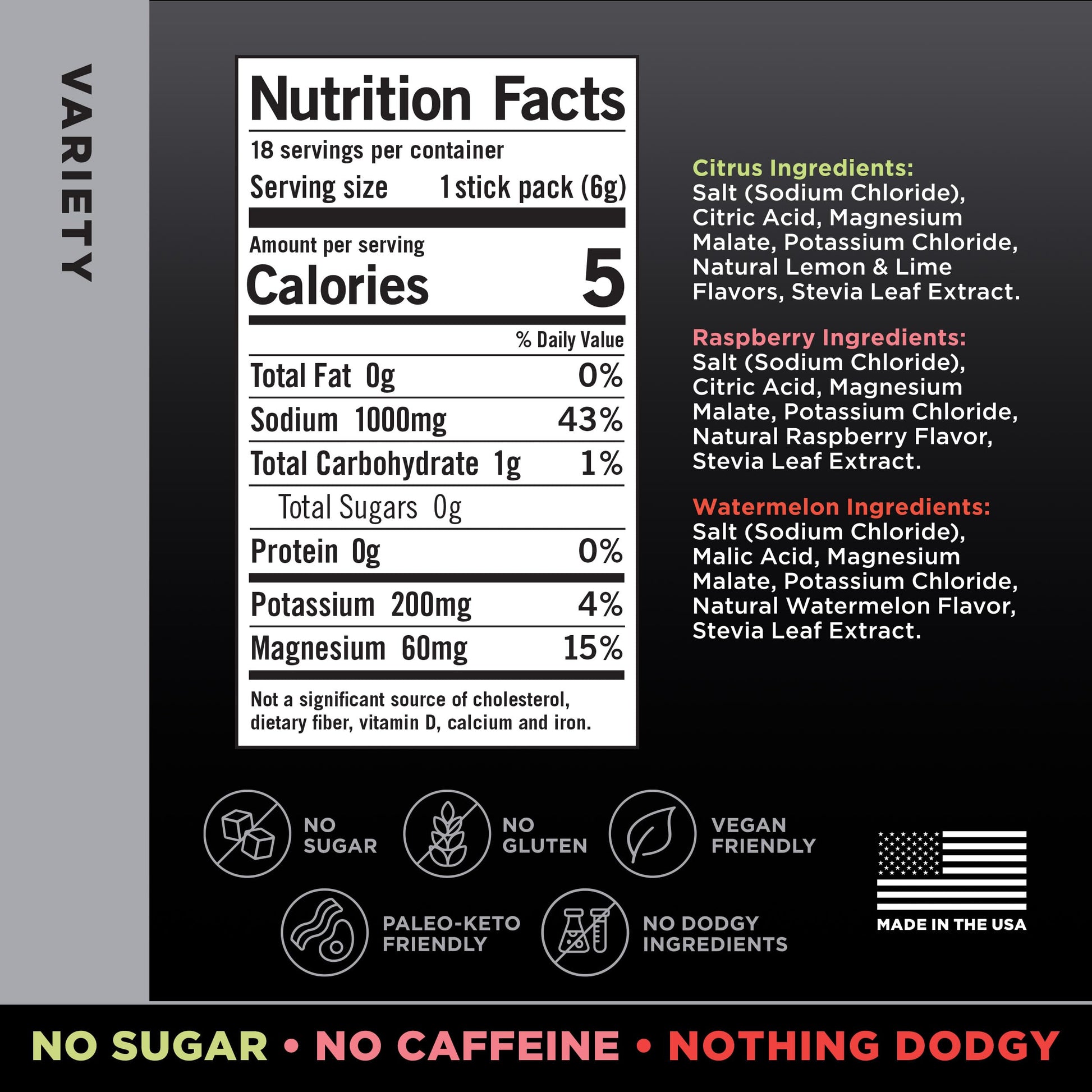 LMNT Zero Sugar Electrolytes - Variety Pack Bundle | Drink Mix | 18-Count Drink LMNT uk supplements