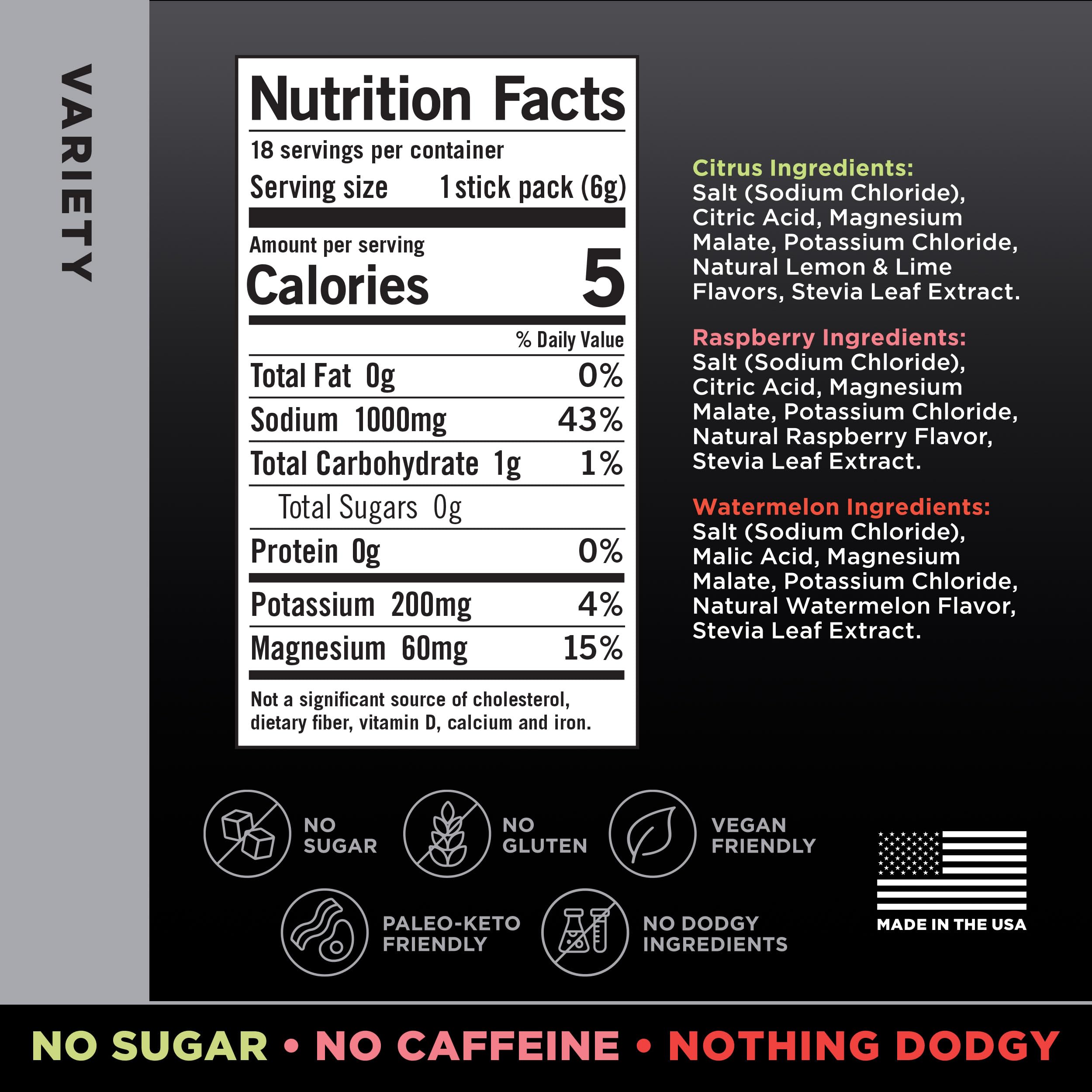 LMNT Zero Sugar Electrolytes - Variety Pack Bundle | Drink Mix | 18-Count Drink LMNT uk supplements