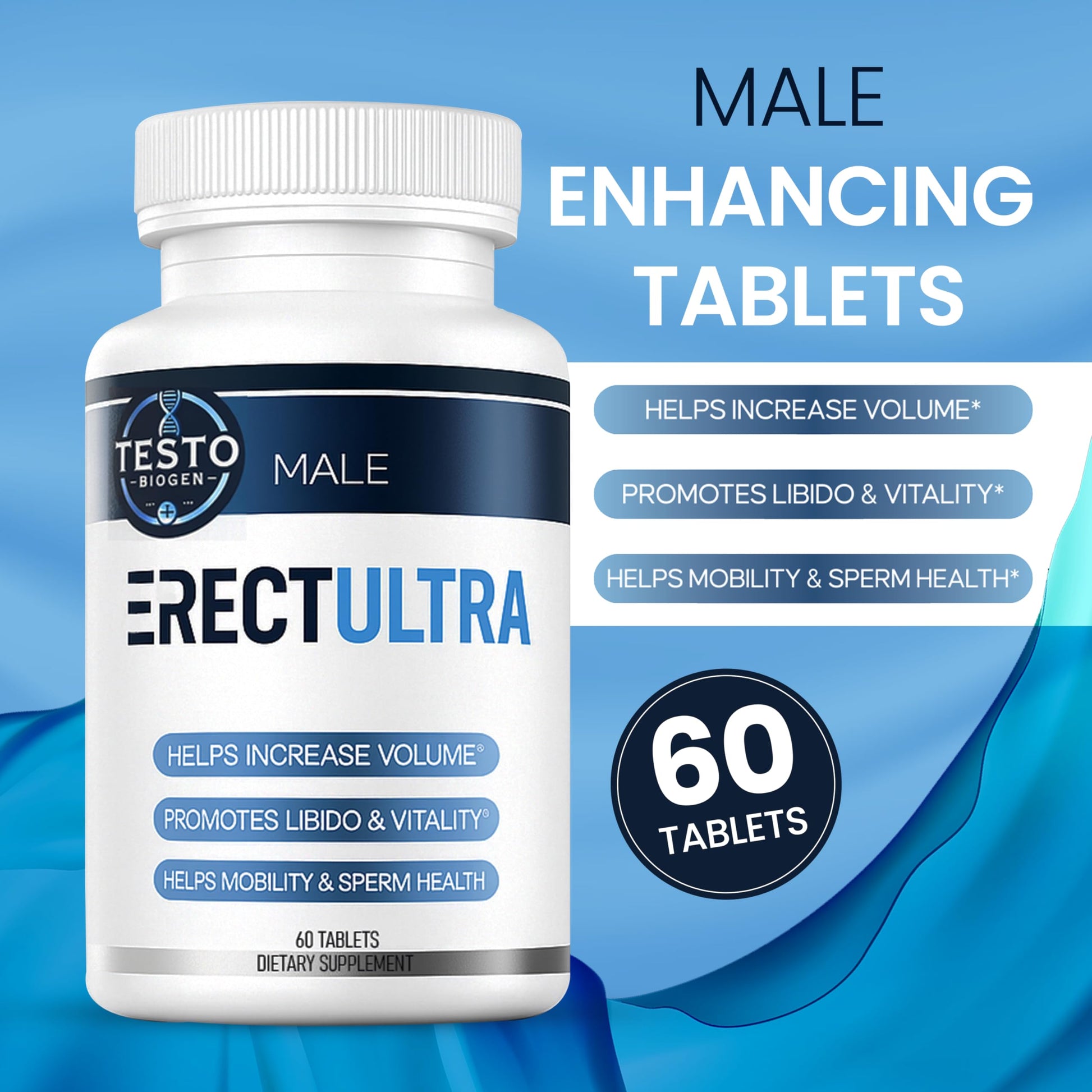 Male Enhancing Supplement - Fast Acting Performance Pills for Men for Blood Flow - Size & Stamina - Testosterone Booster, Maca Root, Epimedium,Tongkat Ali Dietary Supplement 60 Tablets TESTO BIOGEN uk supplements