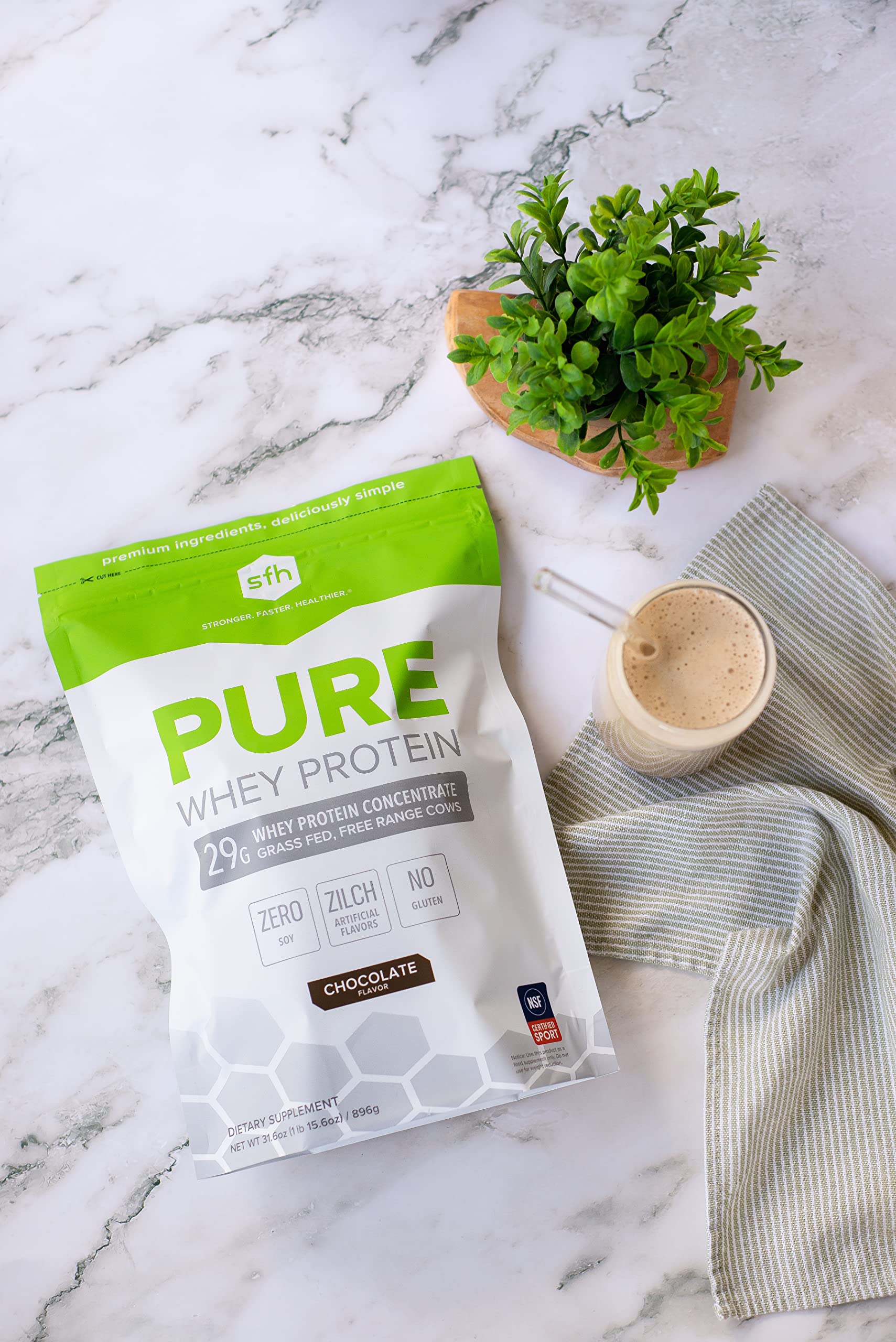 SFH Pure Whey Protein Powder (Chocolate) Best Tasting 100% Grass Fed Whey SFH uk supplements