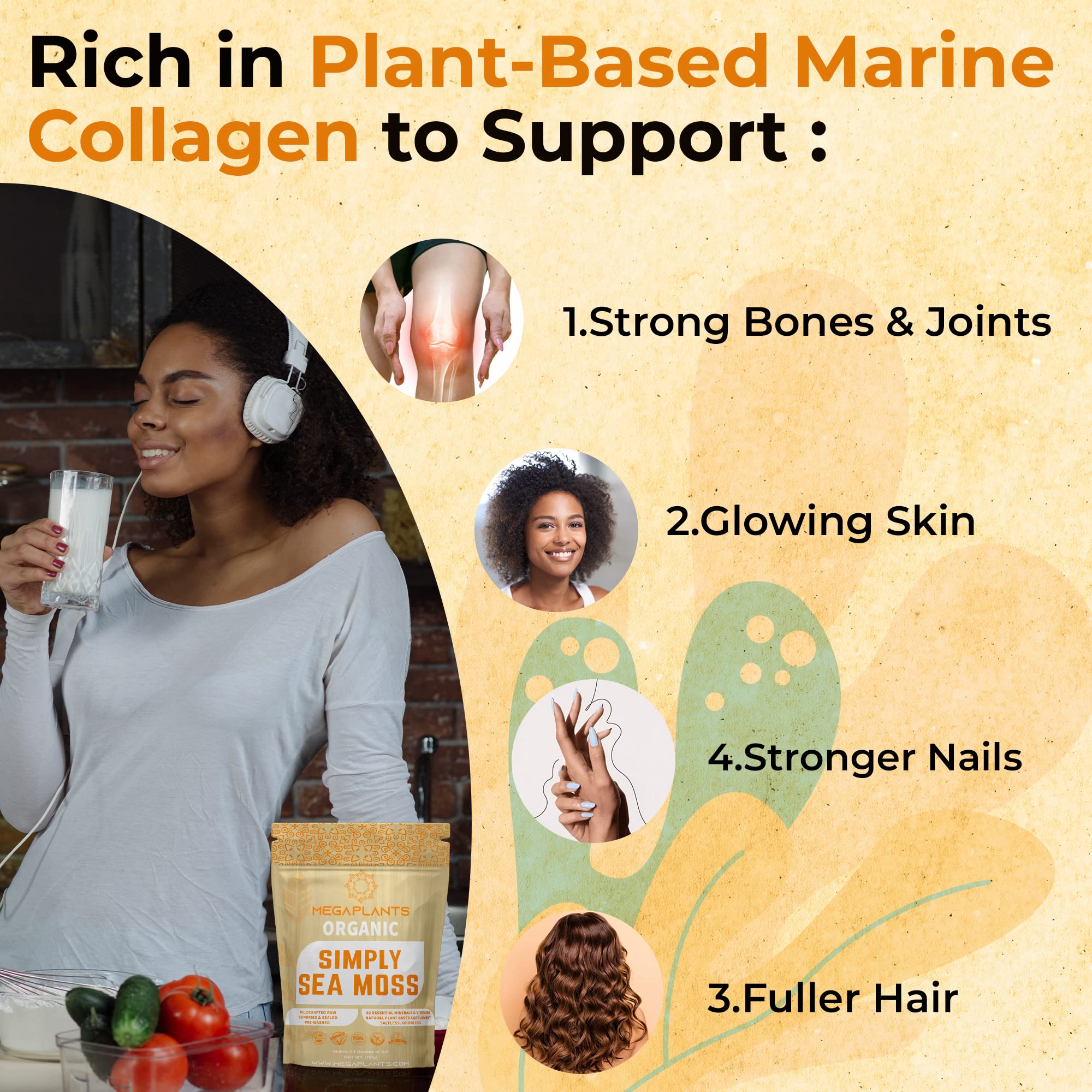 MEGAPLANTS Organic Sea Moss | Makes 228 Servings of Seamoss Gel | Pre-Washed MEGAPLANTS uk supplements