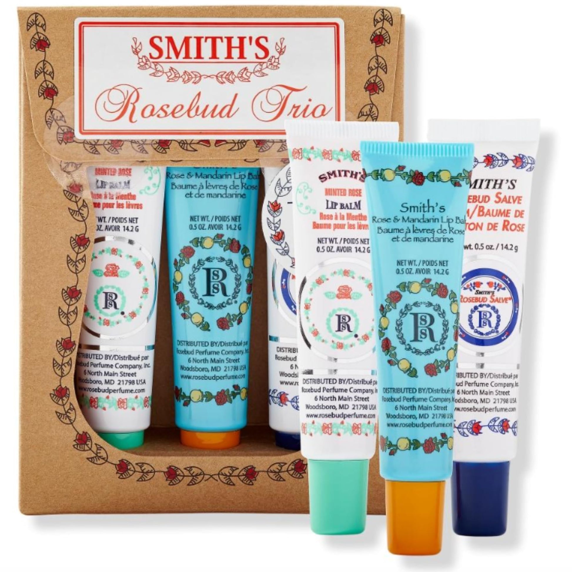 Smith's Rose Lip Balm Bulk- 3x0.5oz Premium All Purpose Lip Gloss Tubes & 3x0.8oz Lip Treatment Salve - Trio Lip Balm Tubes for Plump Lips & Cracked Skin Care - Christmas Gift Set, EBook Generic uk supplements