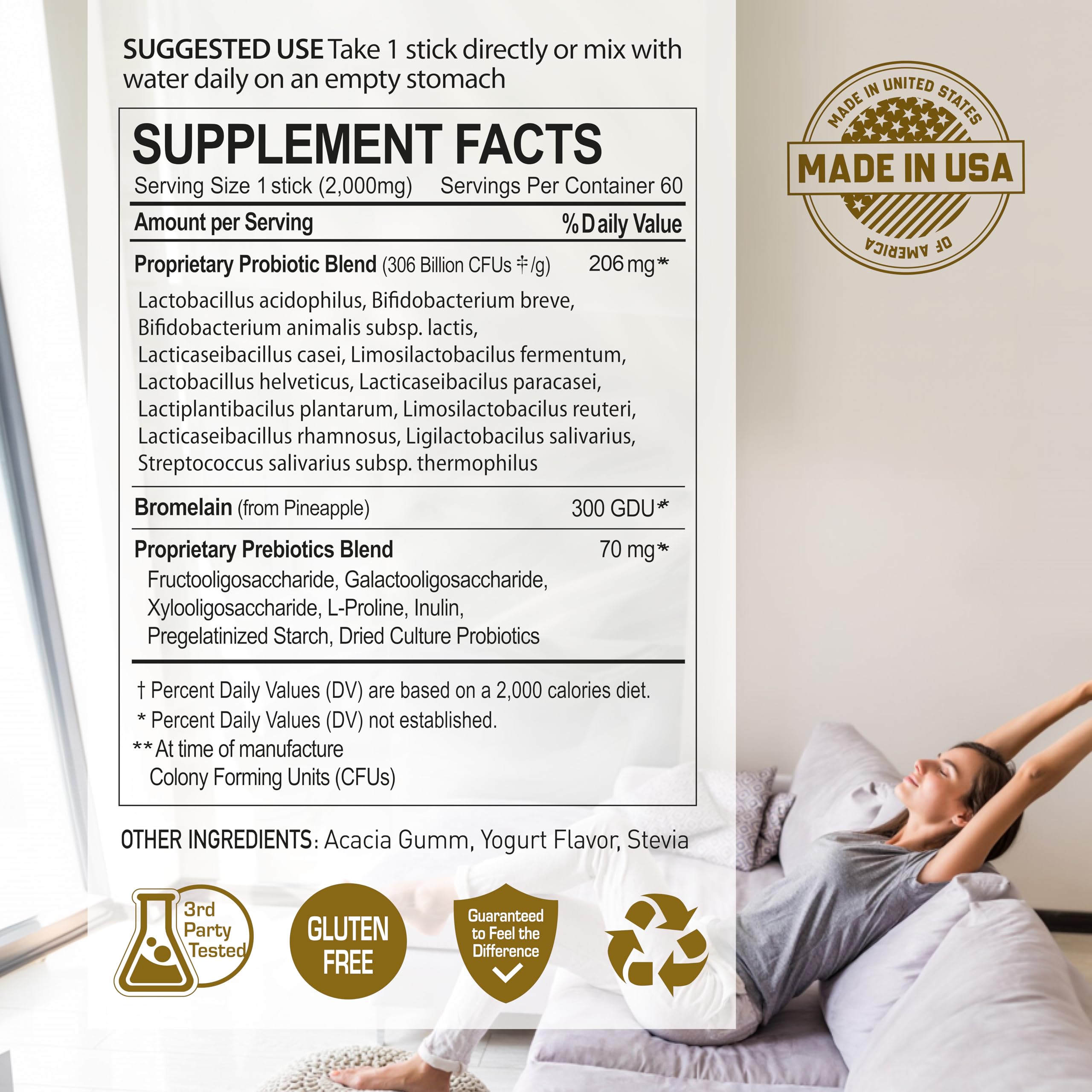 NANOWELL 12 Strains Probiotic 55 Billion CFU with Digestive Enzymes Powder - Immune Support, Gut Health, Probiotics, Prebiotics & Postbiotics - 60 Sticks, 60 Day Supply NANOWELL uk supplements