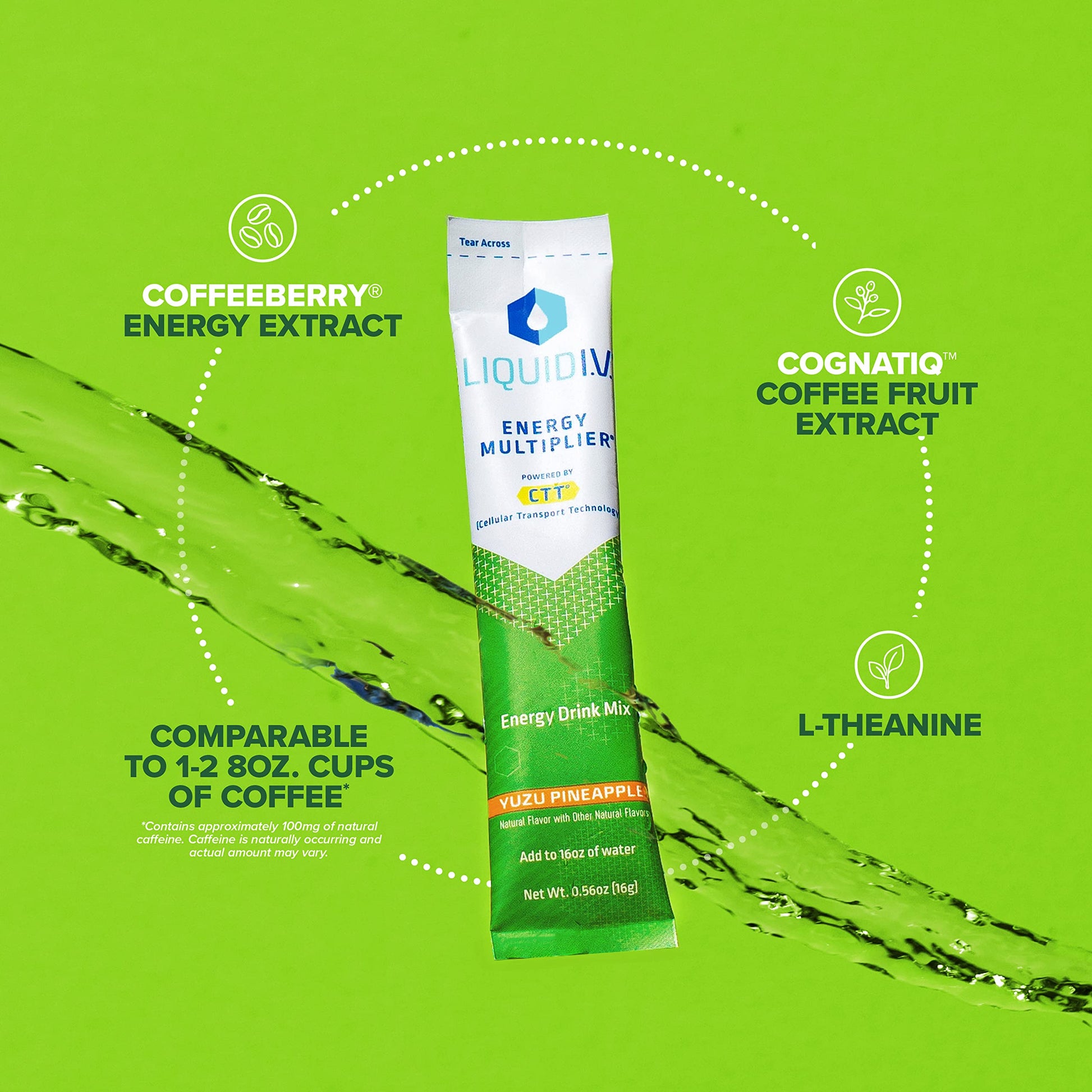 Liquid I.V. Hydration + Energy Multiplier - Yuzu Pineapple - Hydration Powder Packets Liquid I.V. uk supplements