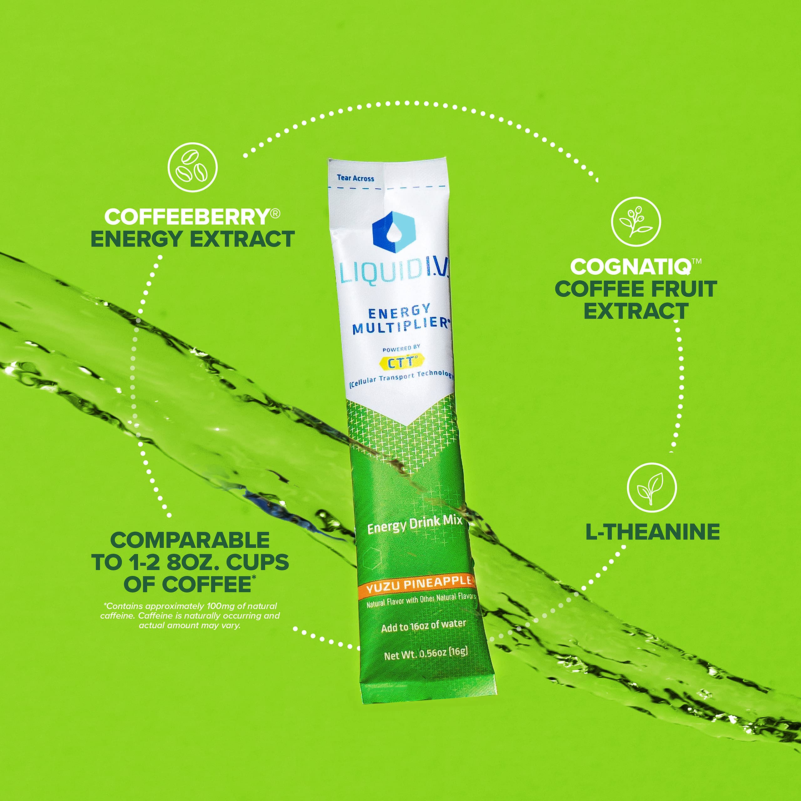 Liquid I.V. Hydration + Energy Multiplier - Yuzu Pineapple - Hydration Powder Packets Liquid I.V. uk supplements