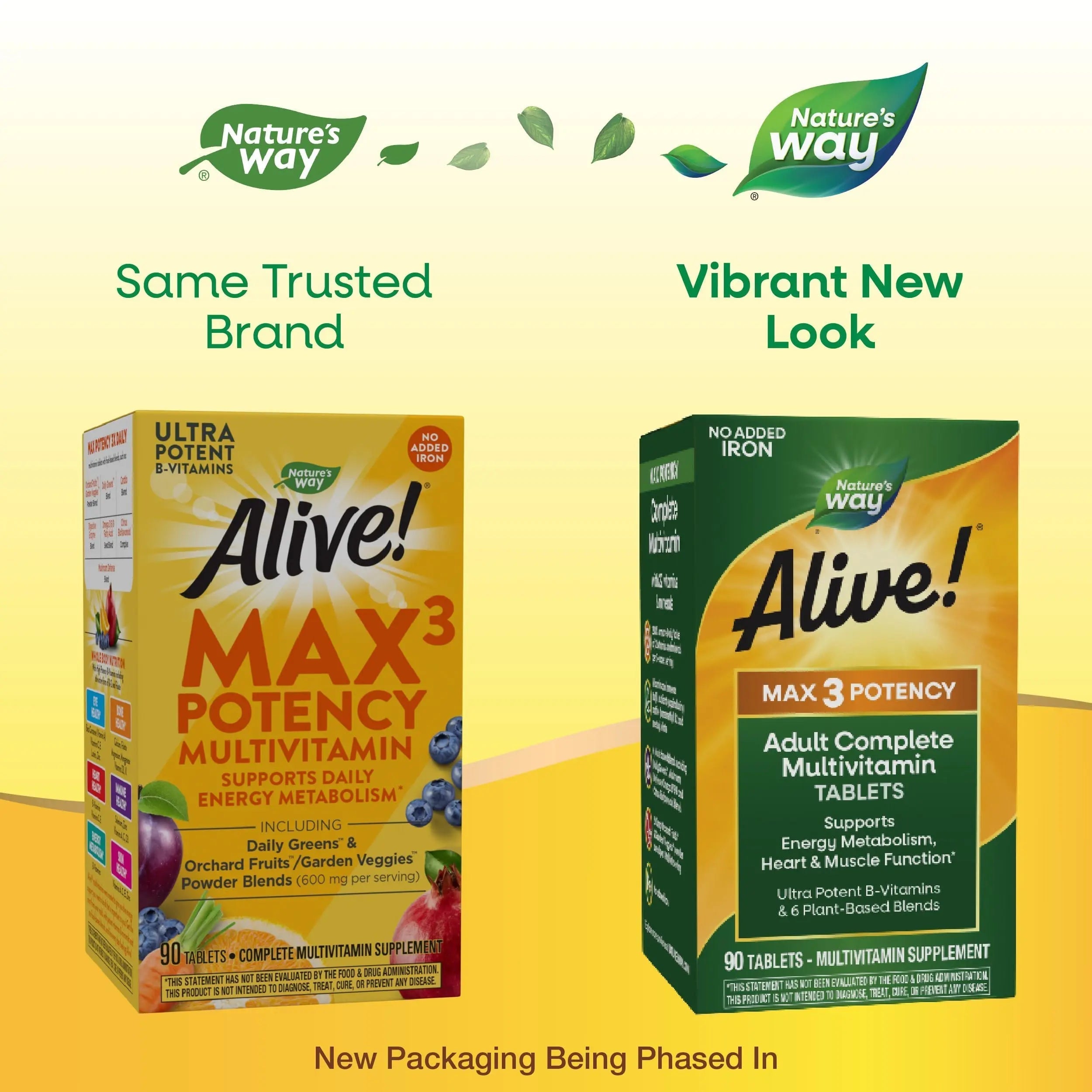 Nature's Way Alive! Max3 Potency Adult Complete Multivitamin, High Potency B-Vitamins to Support Energy Metabolism Nature's Way uk supplements