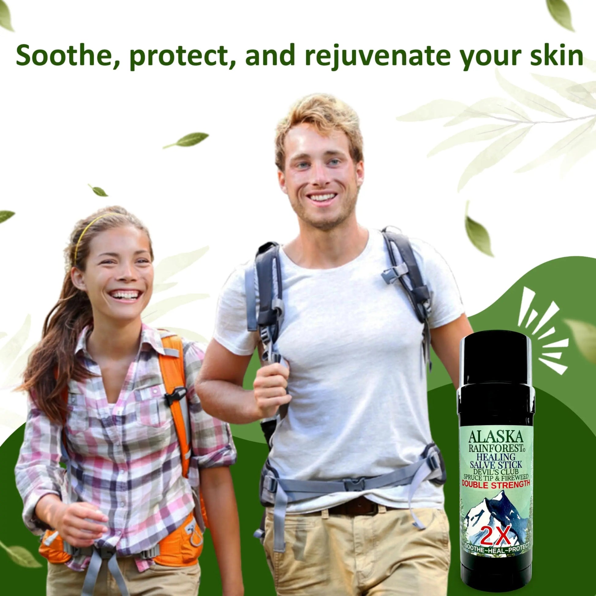 Snowy Summit Alaska Rainforest 2X Salve Stick - Salve for Dry Skin & Joint Relief - Natural Salve for Soothing Skin with Gentle Aroma - Body & Hand Salve - Muscle Rub Alaskan Devil’s Club Oil Snowy Summit uk supplements