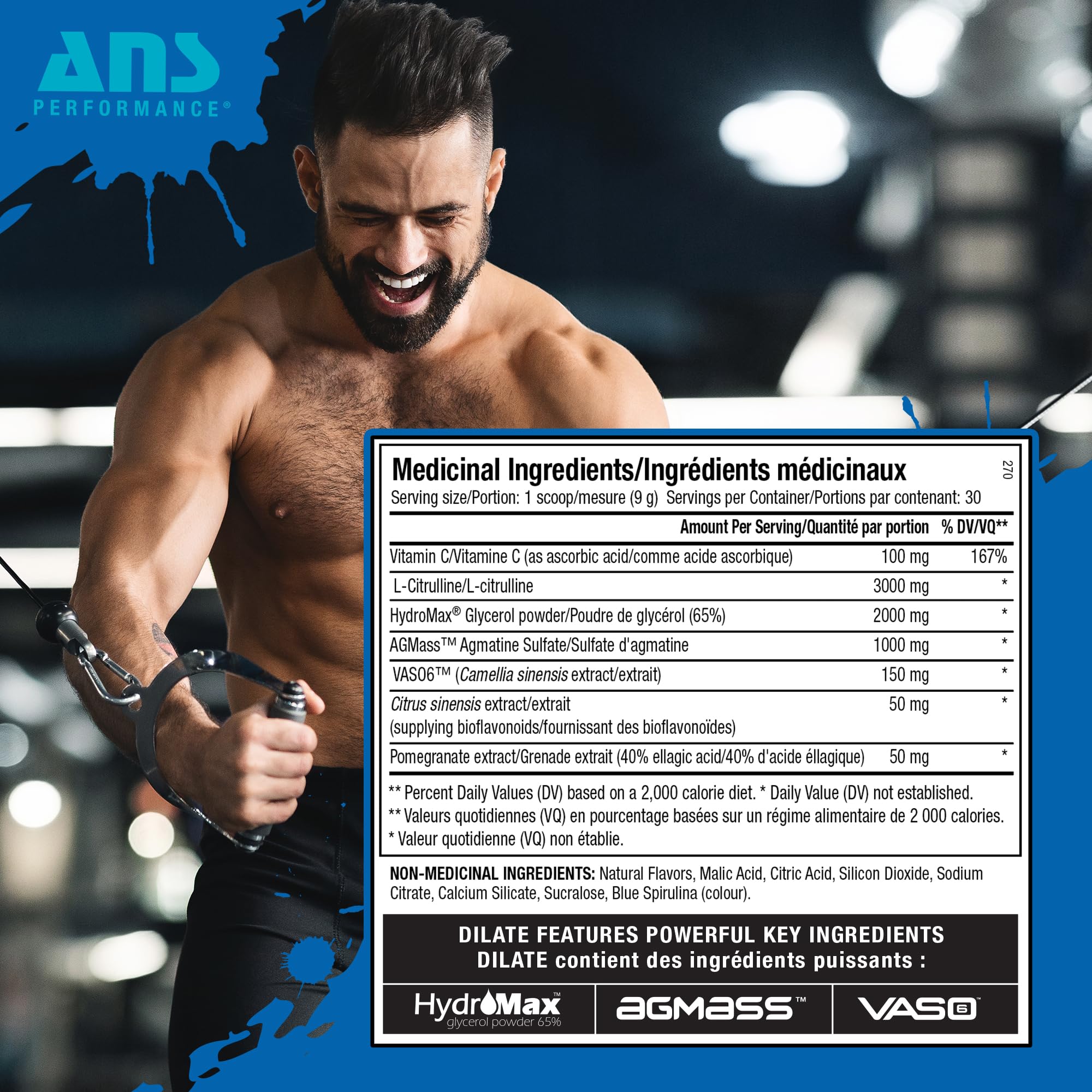 ANS Performance Dilate Pump PreWorkout Powder - Dietary Supplement - Maximizes ANS Performance uk supplements
