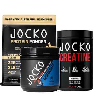 Jocko Pre Workout, Protein Powder, & Creatine Bundle (3 Pack) Jocko Fuel uk supplements