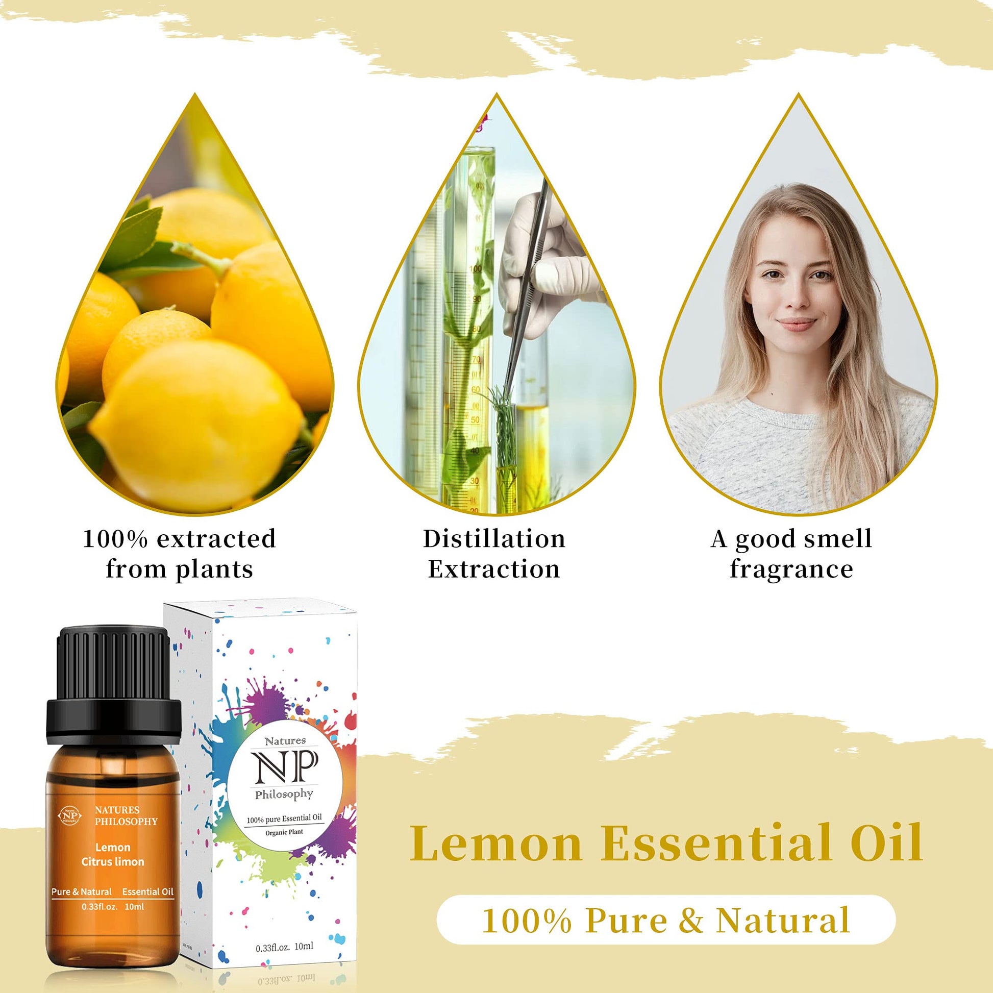 Lemon Essential Oil,100% Pure Organic Essential Oils for Aromatherapy, Diffuser, Massage, Soap Making NP NATURES PHILOSOPHY uk supplements
