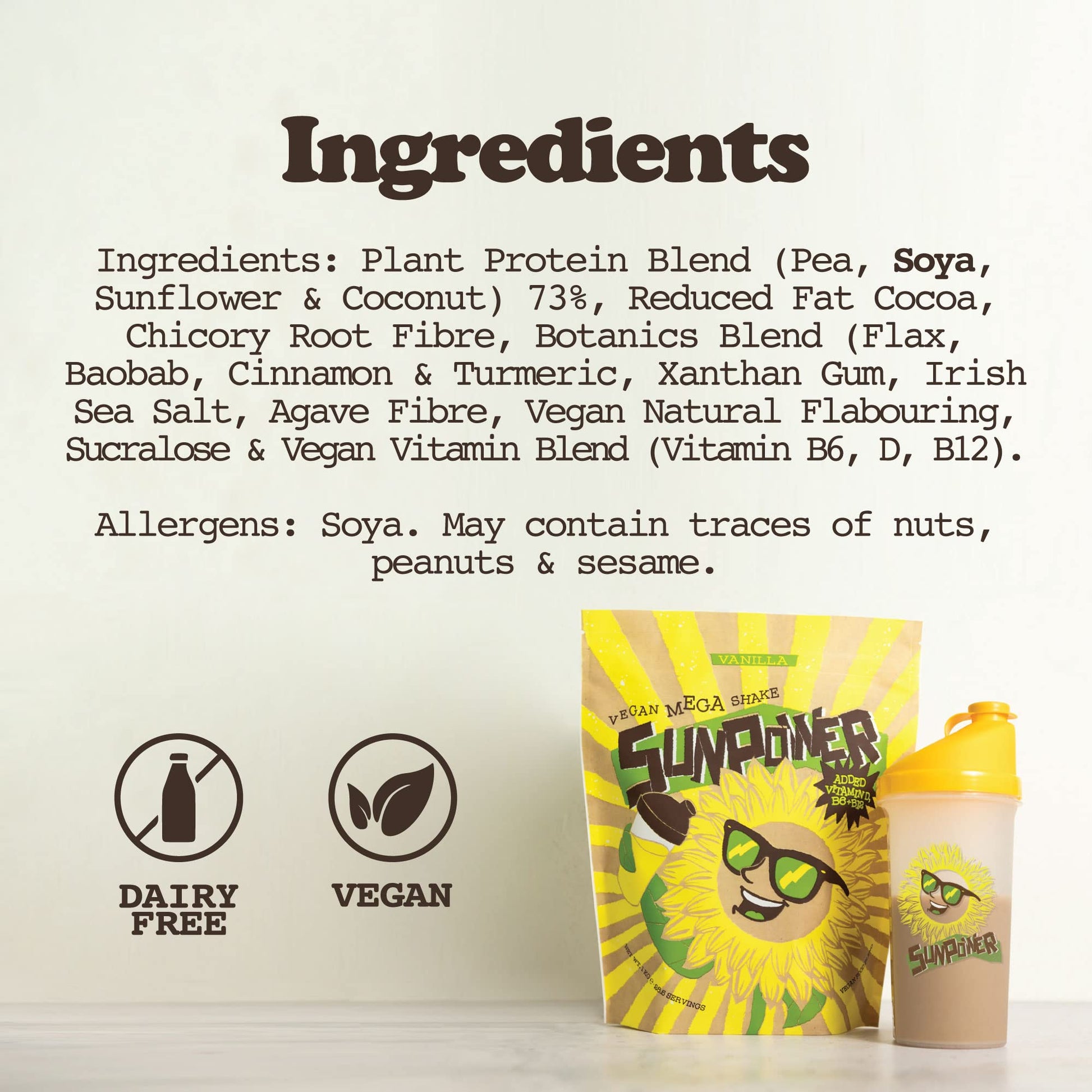 SunPower Vegan Protein Powder - 21g Plant Protein per Serving - Pea, Sunflower SunPower uk supplements