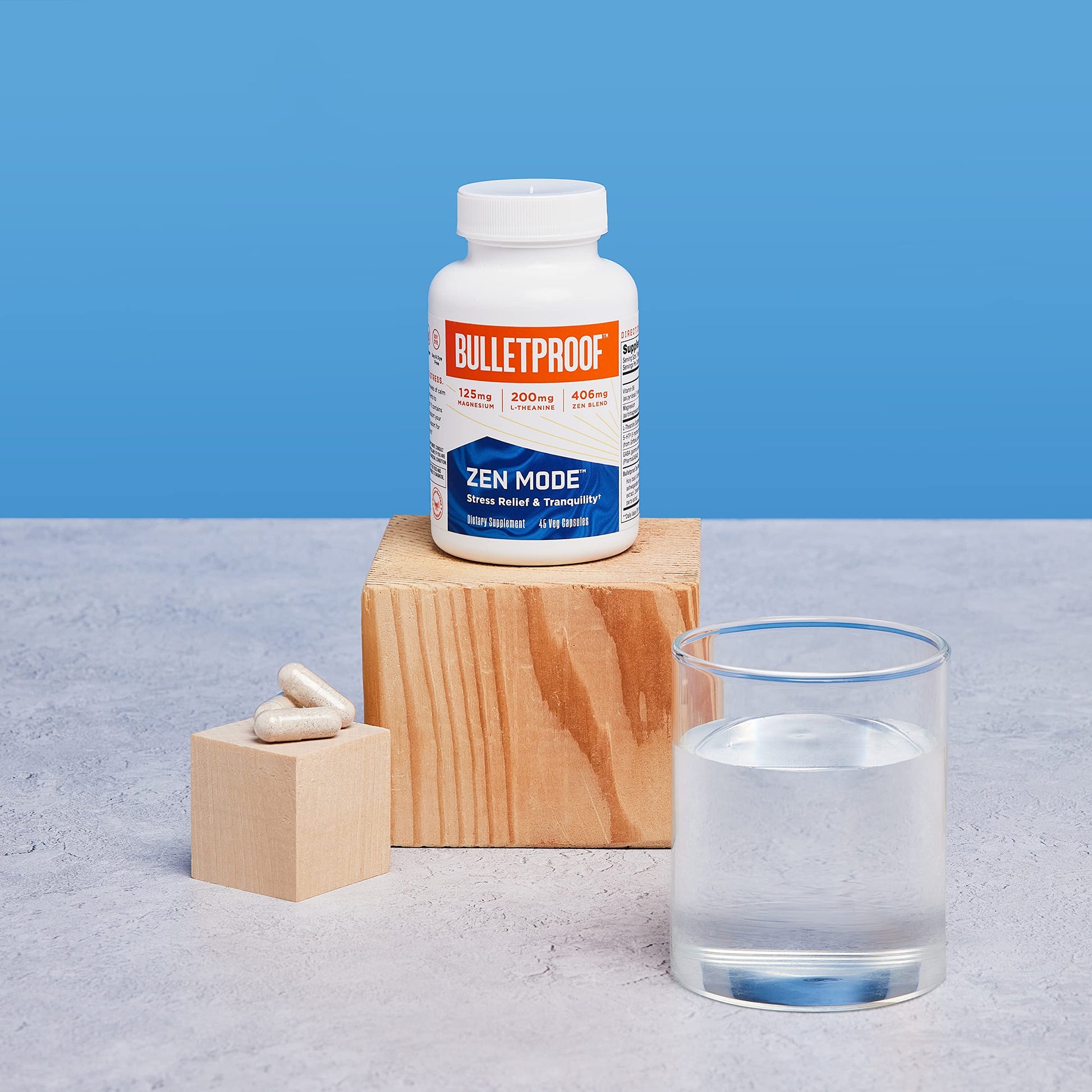 Bulletproof Zen Mode Stress Relief and Tranquility Capsules, 45 Count, Supplement for Calm and Relaxation Bulletproof uk supplements