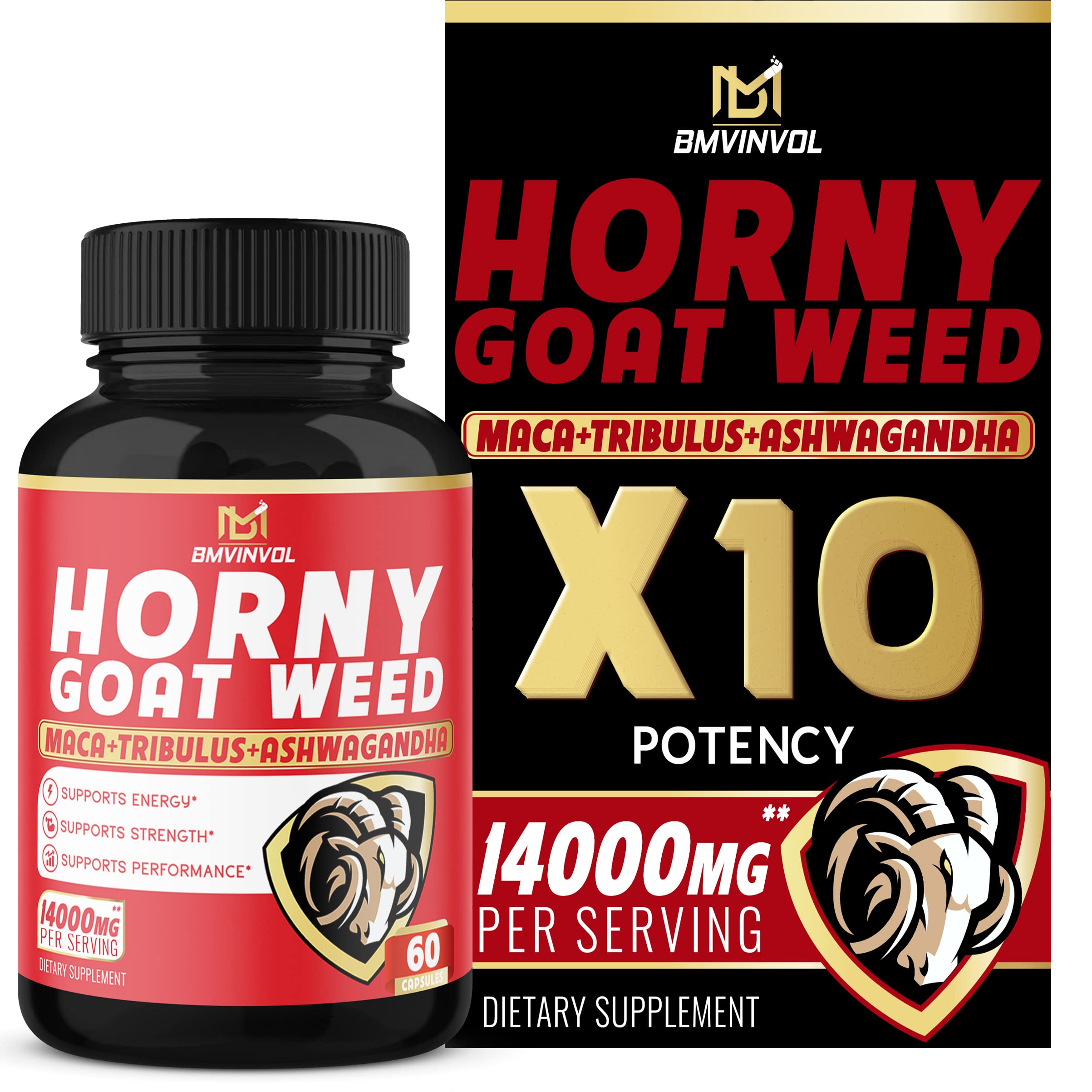 BMVINVOL Horny Goat Weed Capsules, Boost Energy,14000mg Herbal BMVINVOL uk supplements