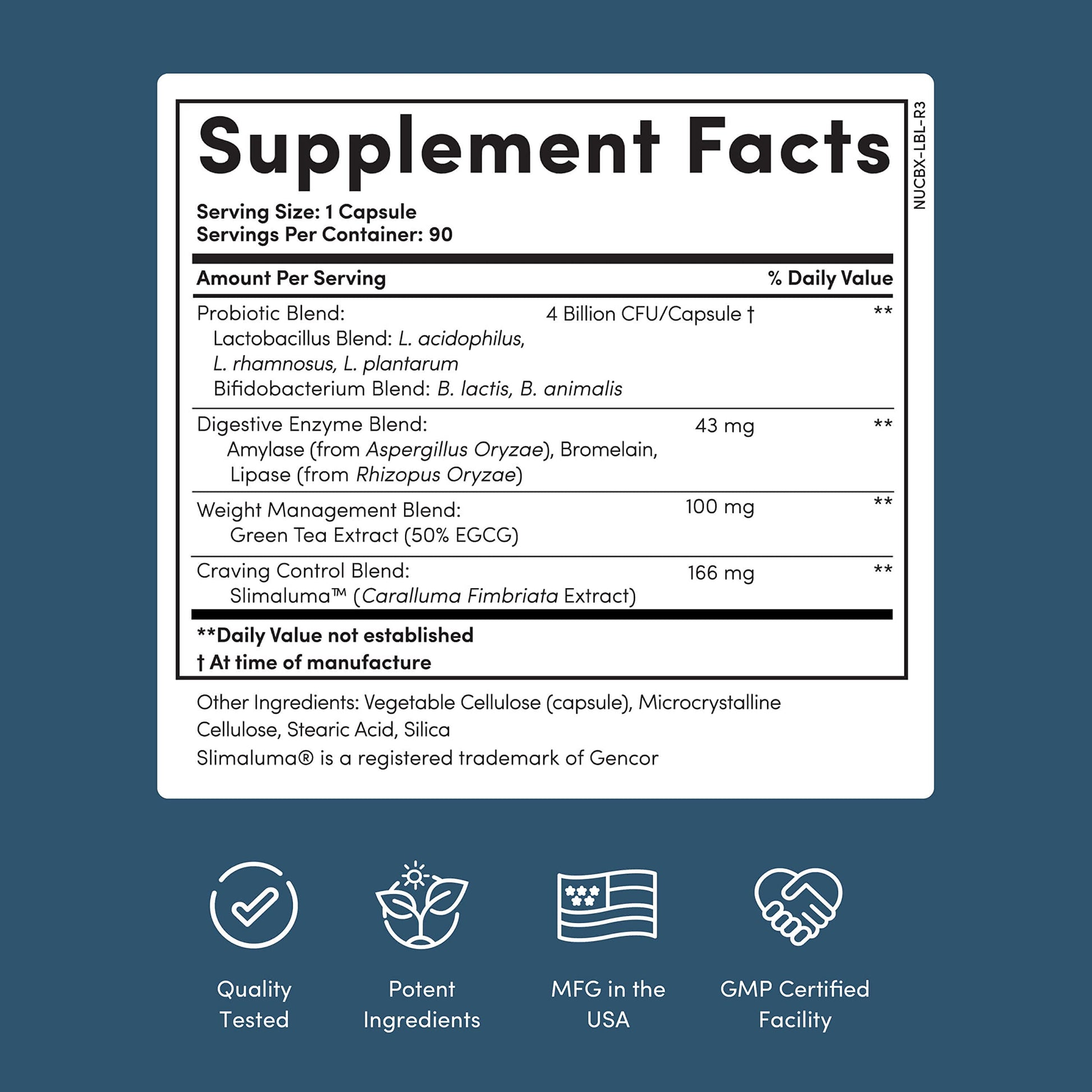 Nucific® Bio-X4 4-in-1 Weight Management Probiotic Supplement, 90 Count. Nucific uk supplements