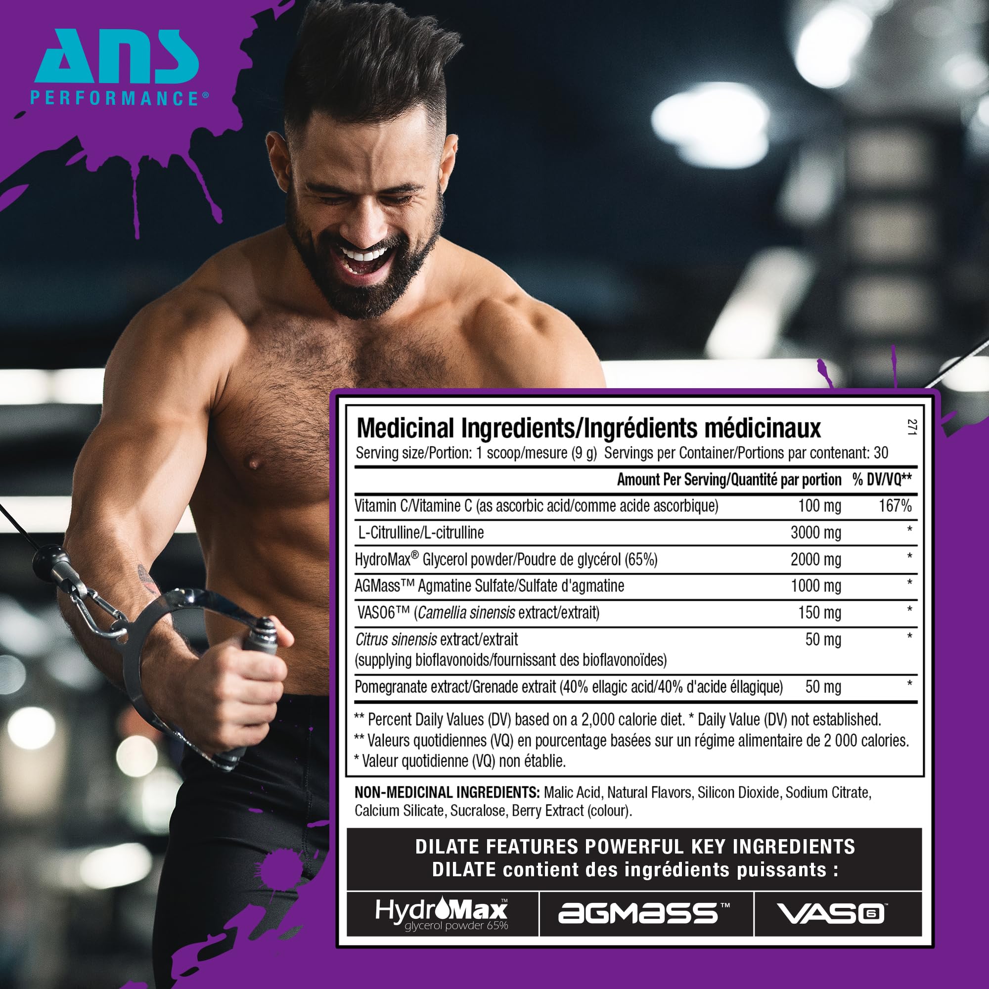 ANS Performance Dilate Pump PreWorkout Powder - Dietary Supplement - Maximizes ANS Performance uk supplements
