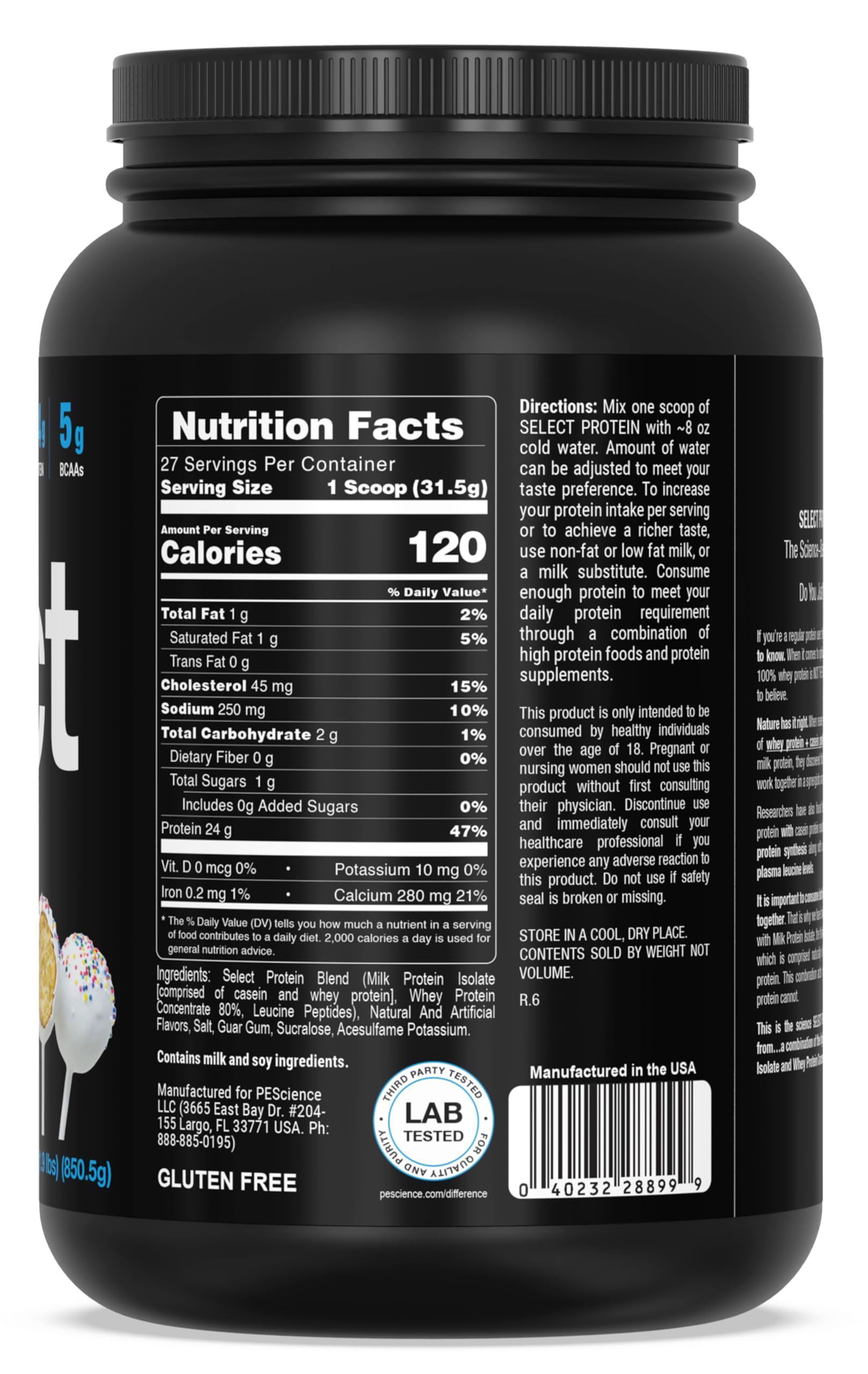 PEScience Select Low Carb Protein Powder, Cake Pop, 27 Serving, Keto Friendly PEScience uk supplements