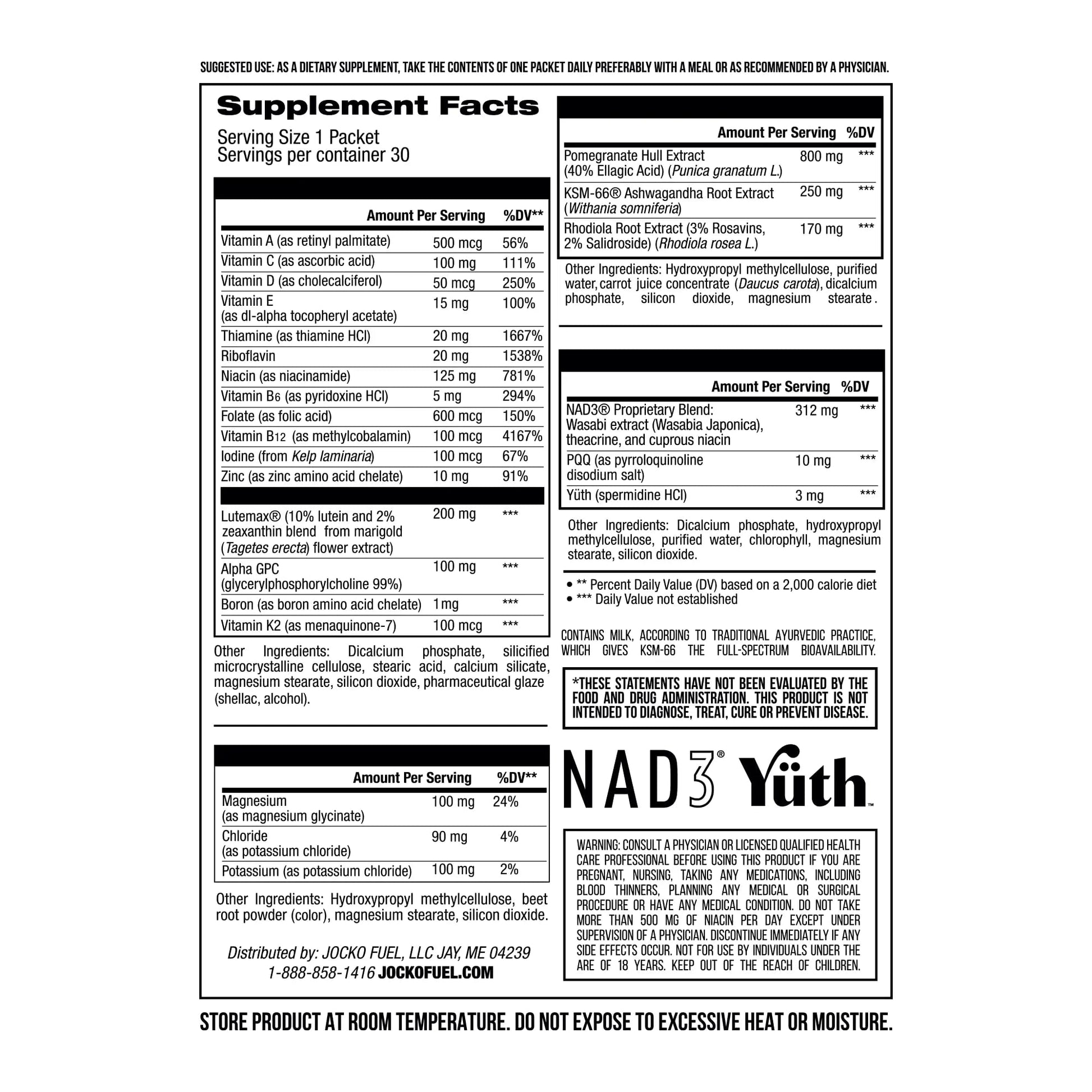 Jocko Fuel TIME WAR - Multivitamin for Men & Women. NAD Supplement for Healthy Aging, Heart, Bone, & Eye Health. Essential Vitamins and Minerals Jocko Fuel uk supplements