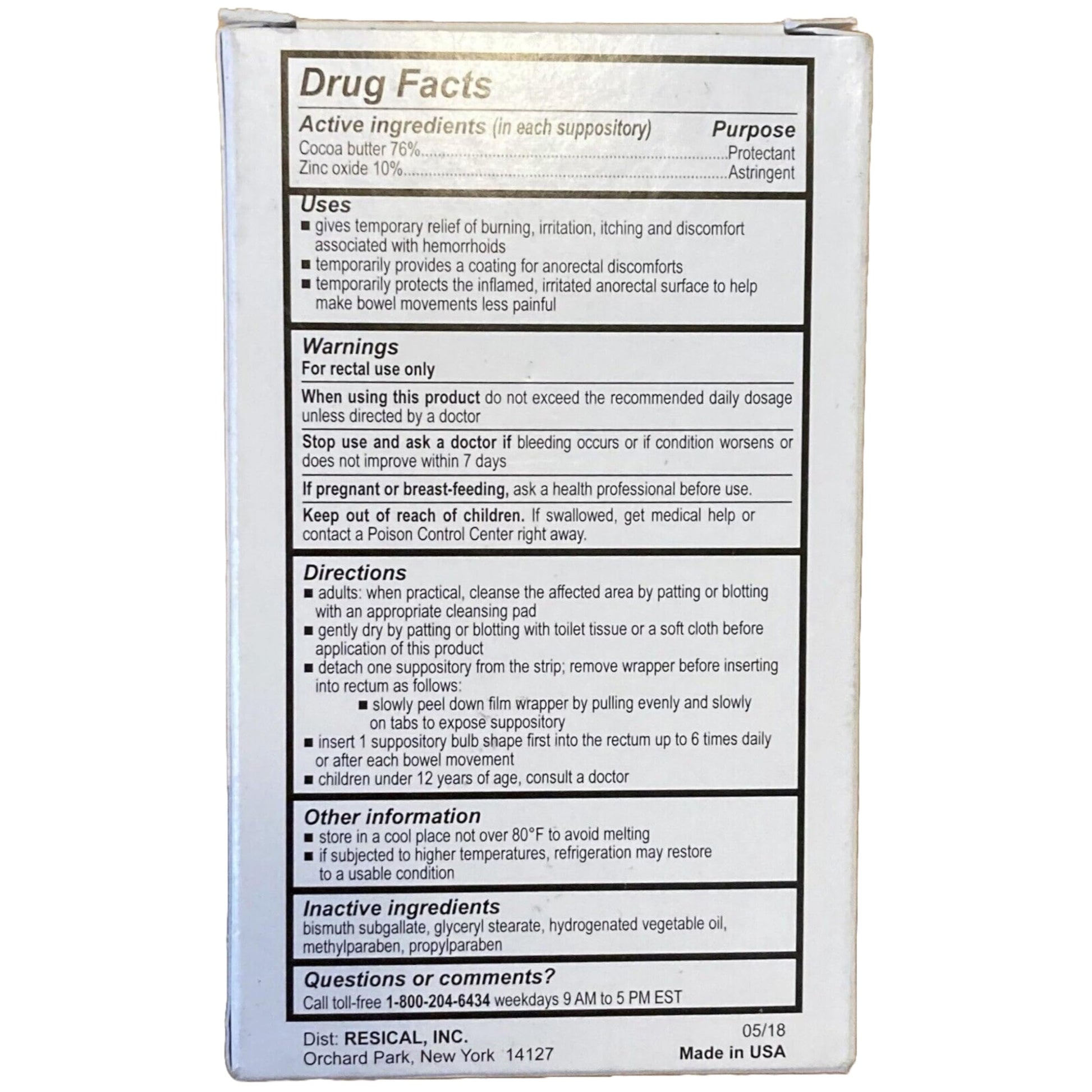 Calmol 4 Suppositories 24 (3 Pack) [Health and Beauty] RESTICOL INC. uk supplements