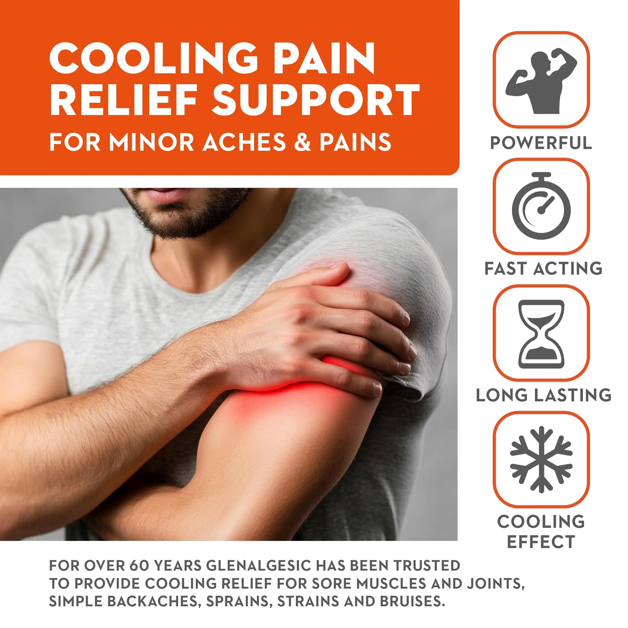 Vitaminerals 171 Glenalgesic® Pain Support Analgesic Balm, Muscle & Joint | Maximum Strength | Menthol | Camphor (8 oz) Vitaminerals uk supplements