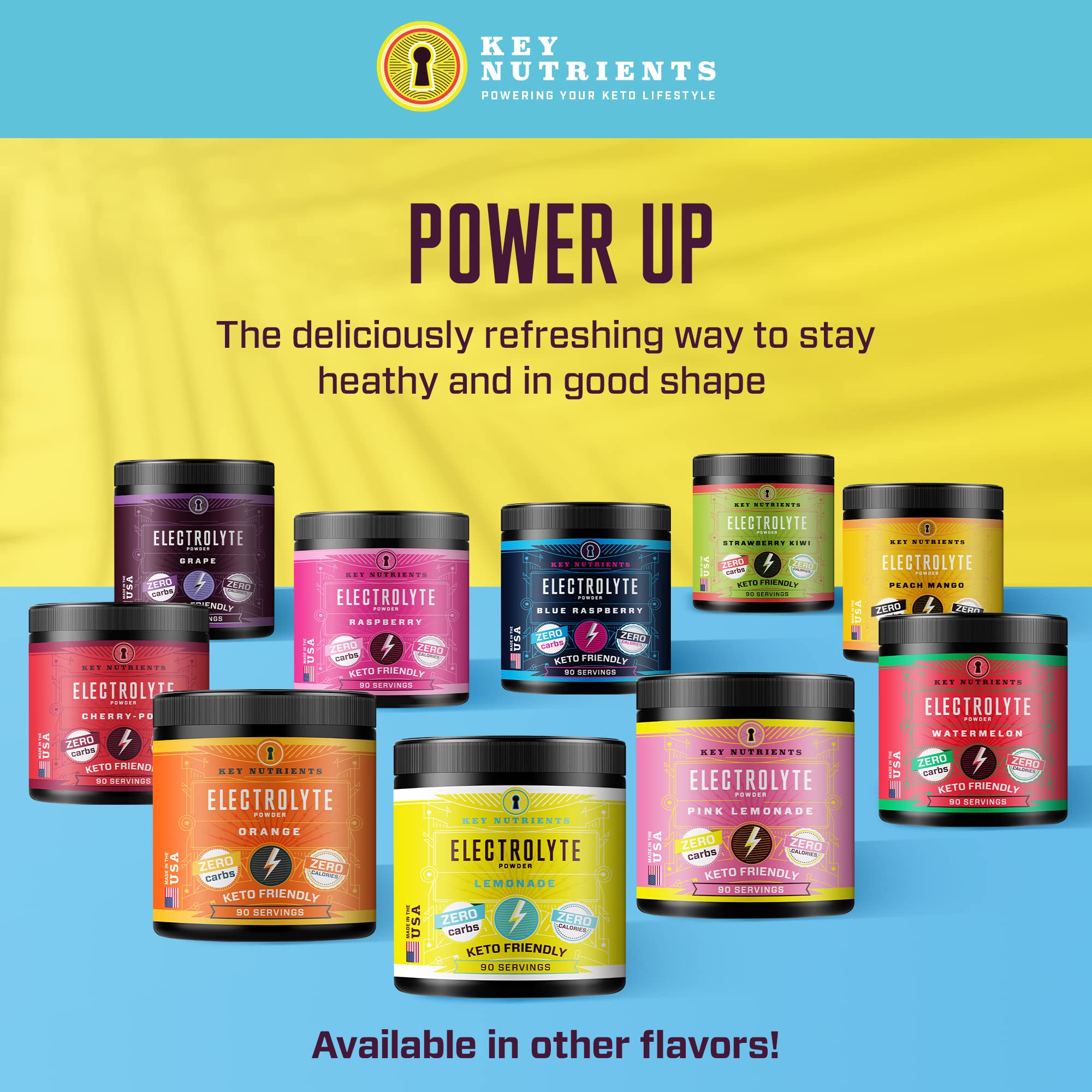 Key Nutrients Electrolytes Hydration Powder - Refreshing Lemonade Drink Mix KEY NUTRIENTS uk supplements