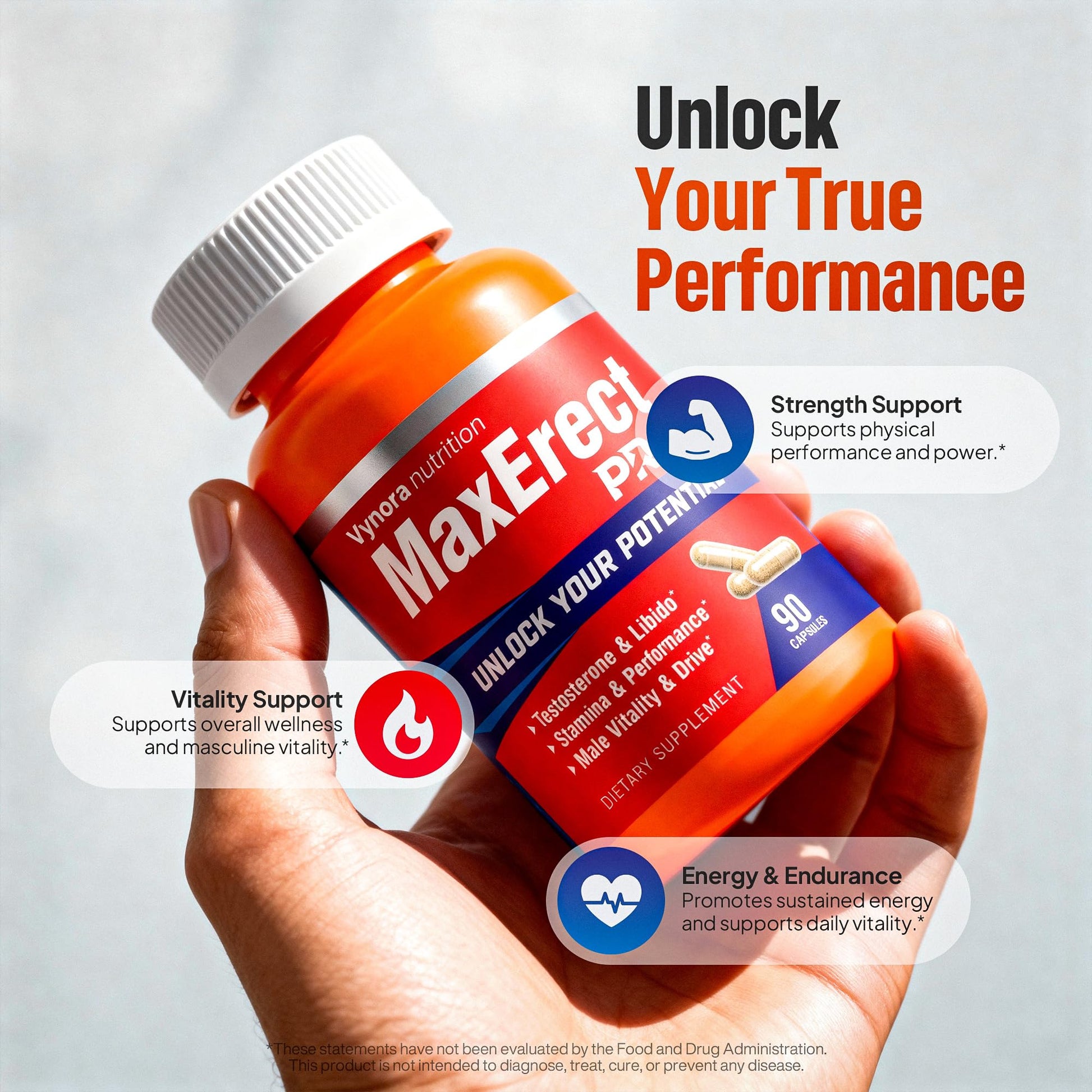 Max Erect PRO Male Enhancing Supplement Pills - Helps Promote Fast Acting Blood Flow for Men - Support Libido, Drive, Size, Performance, Growth, Testosterone, Energy, Stamina, Confidence - 30 Servings Vynora Nutrition uk supplements