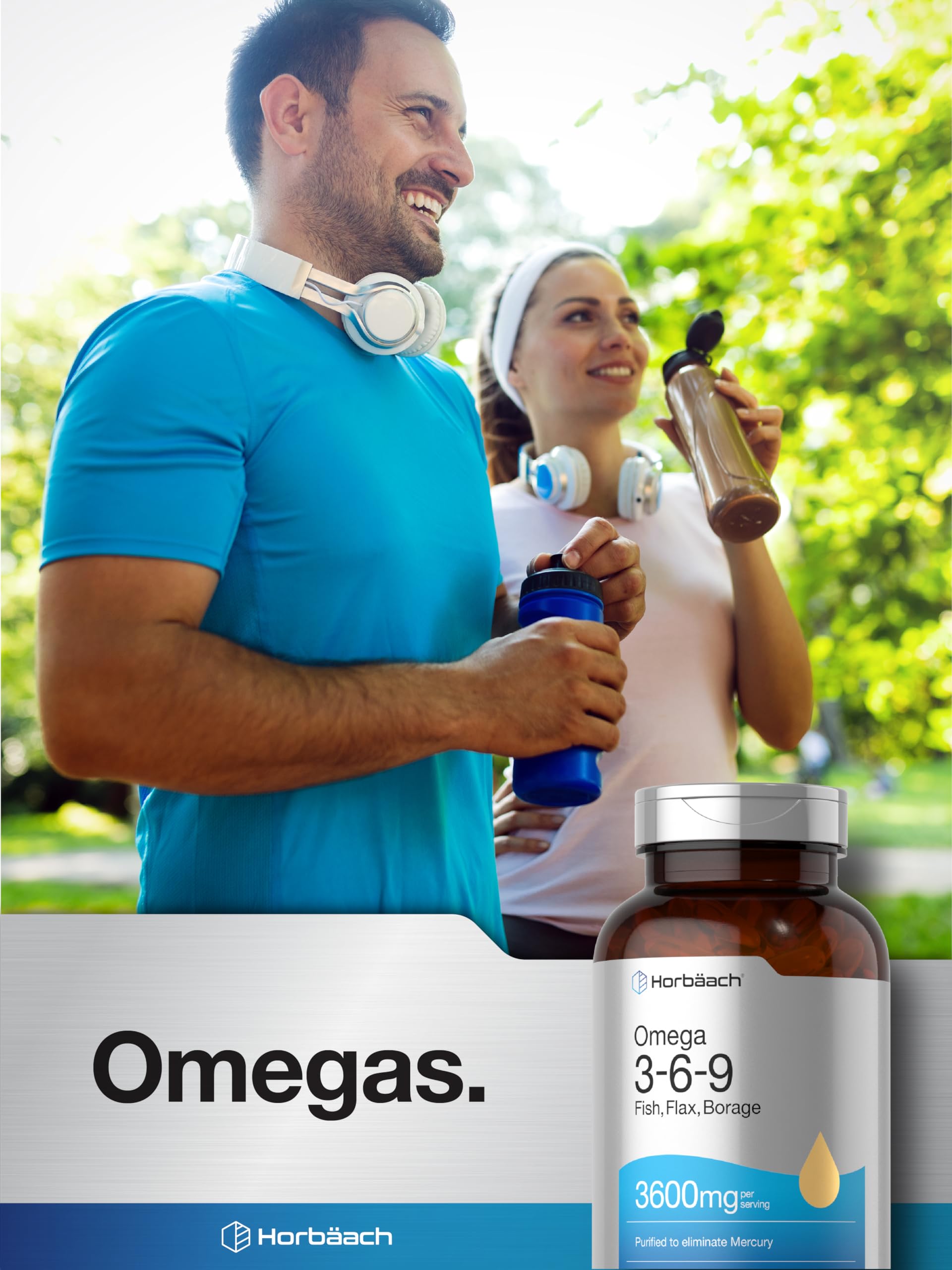 Triple Omega 3-6-9 240 Softgels | from Fish, Flaxseed, Borage Oils | Non-GMO & Gluten Horbäach uk supplements
