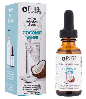 Pure Inventions - Coconut Water Infusion Drops – Electrolytes - Sugar-Free Hydration, Zero Calories, No Artificial Sweeteners, Clean Ingredients, 30 Servings Pure Inventions uk supplements