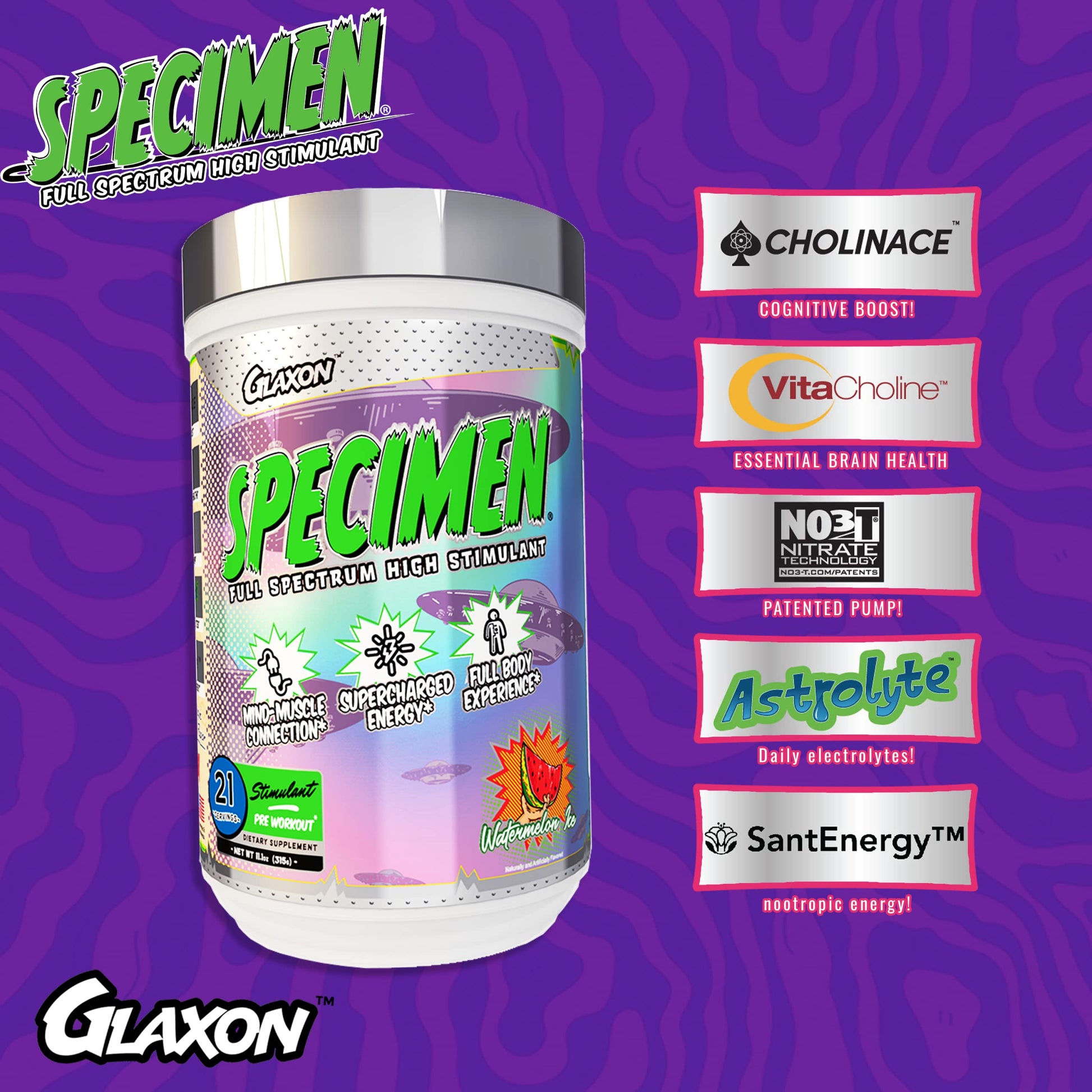 Glaxon Specimen High Stimulant Pre Workout Powder, Preworkout with 300mg Caffeine Glaxon uk supplements