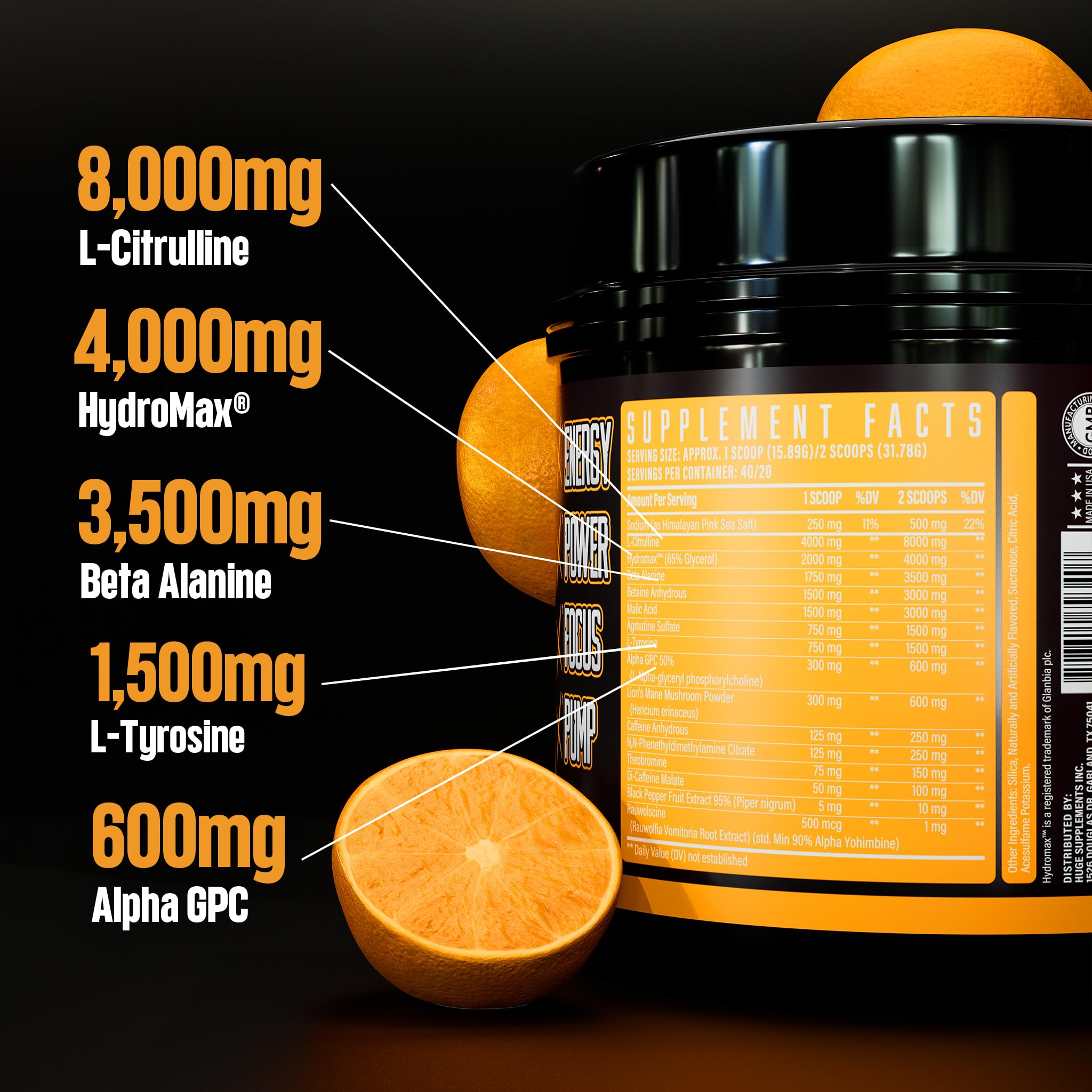 Huge Supplements Wrecked Pre-Workout, 30G+ Ingredients Per Serving to Boost Energy Huge Supplements uk supplements