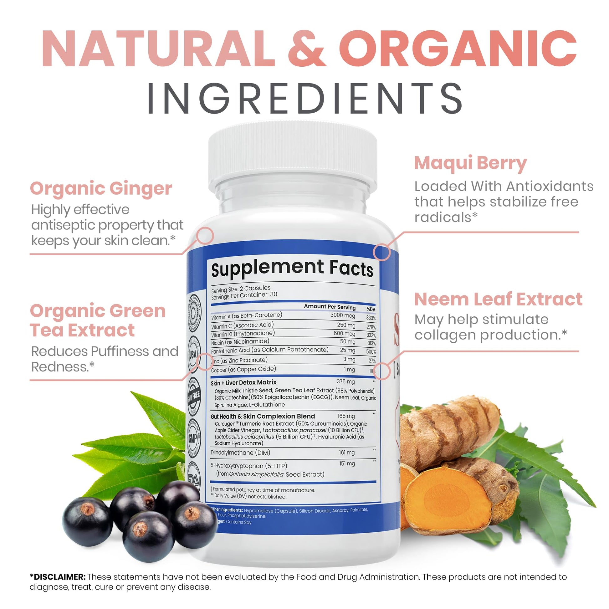 Zen Nutrients SkinVite Natural Skin Supplement for Women, Men & Teens - Hormonal Breakouts & Clear Skin Support Supplement - Detoxifying Vitamin for Acne and Digestion Support Zen Nutrients uk supplements