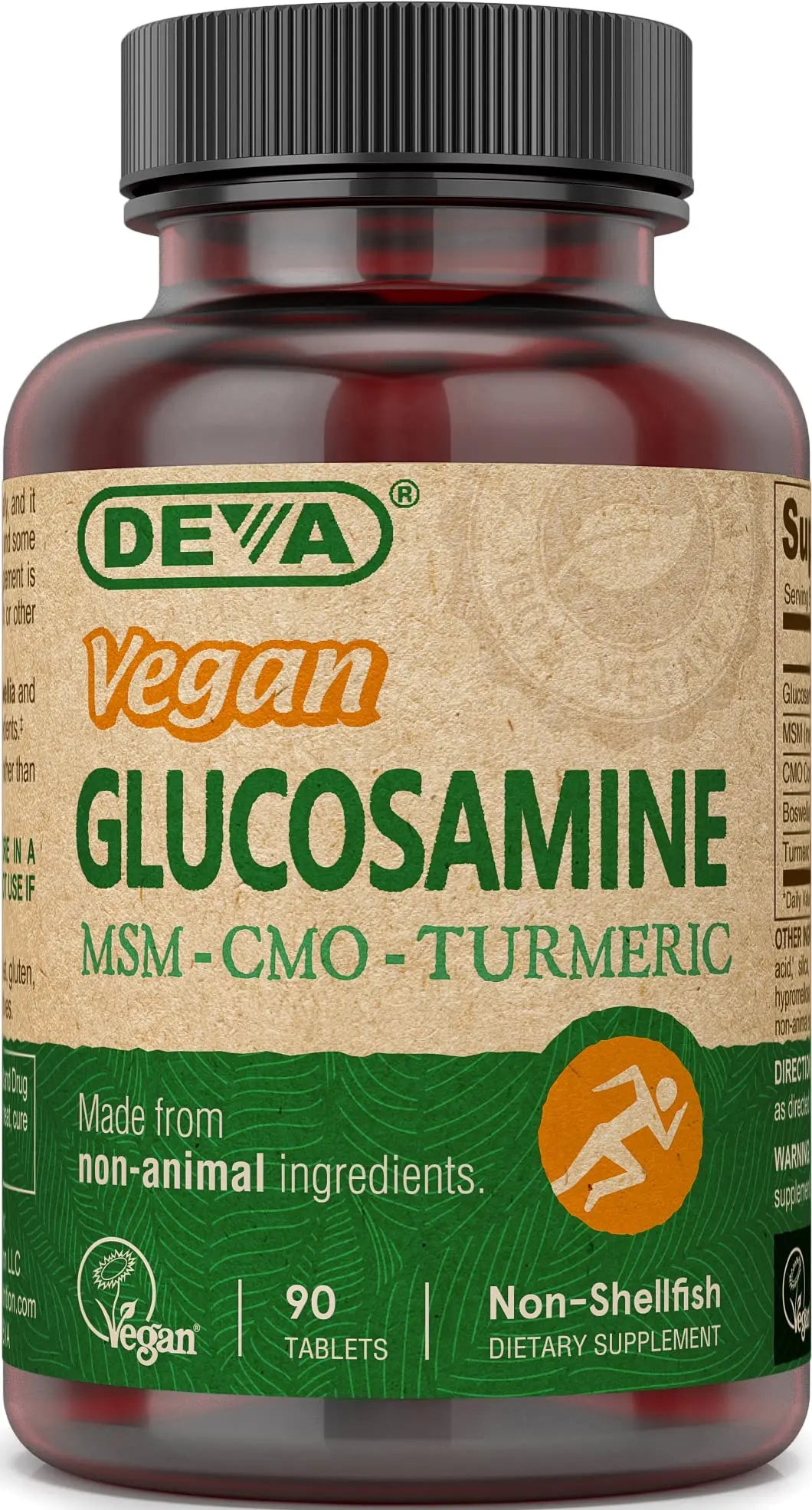 Deva Vegan Glucosamine-MSM-CMO & Turmeric Supplement - Gluten Free Plant Based Nutritional Supplement - 90 Tablets, 1-Pack DEVA uk supplements