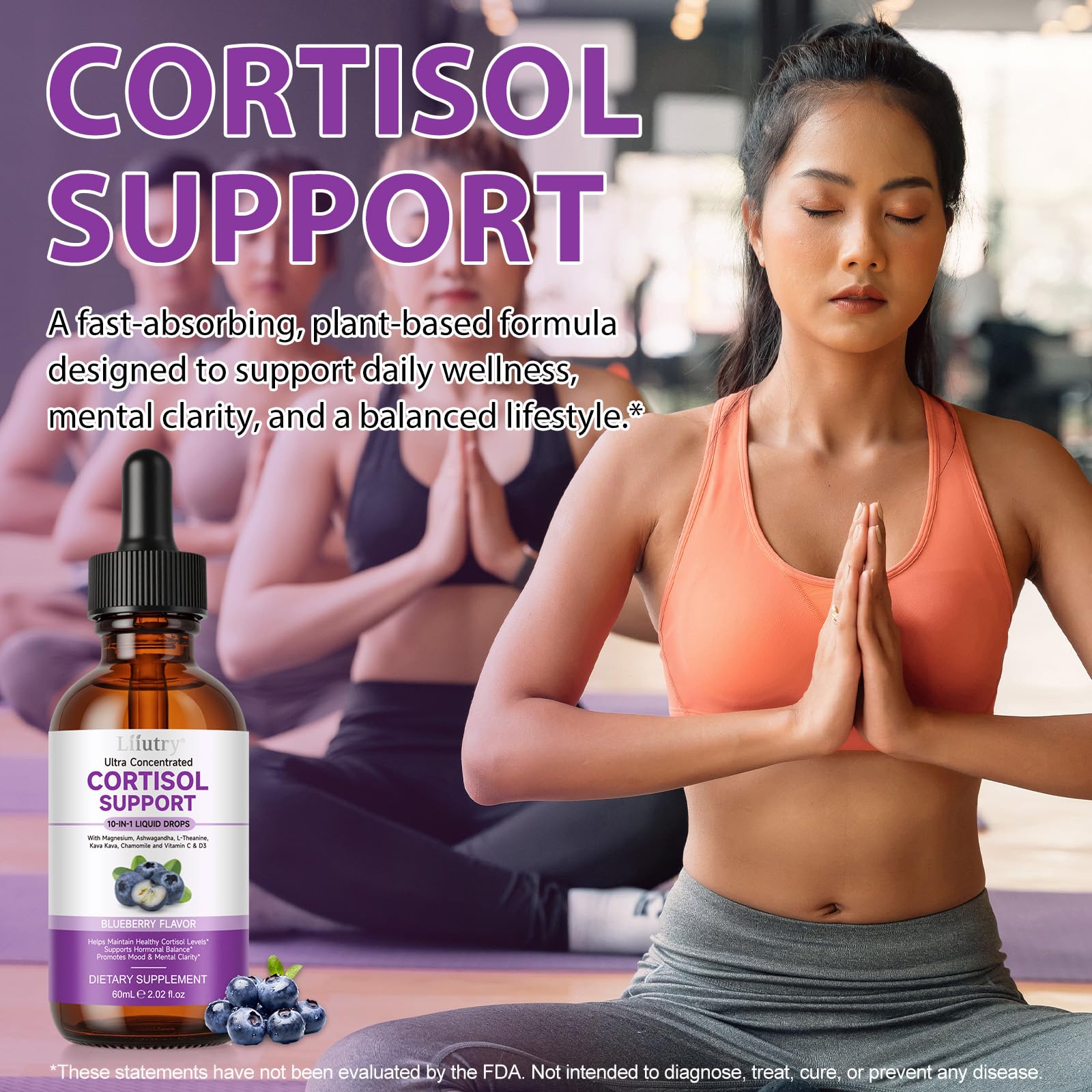 Cortisol Supplement Liquid Drops, Cortisol Supplements for Women & Men, 10 in 1 Cortisol Detox Manager Reducer with Magnesium, Ashwagandha, L-theanine, Hormone Balanced, Sleep Support - 2.02 fl.oz XCTTDXEH uk supplements