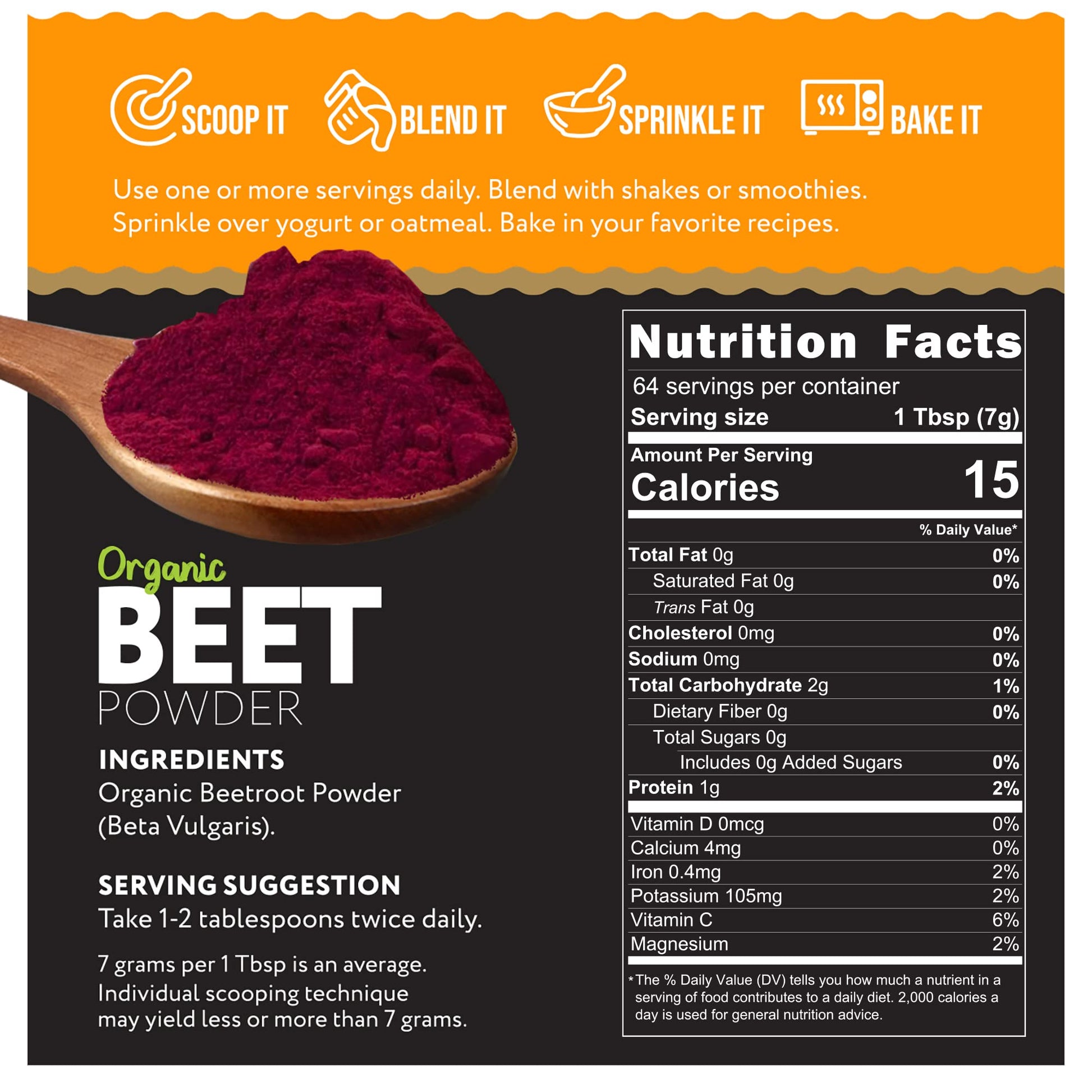 Ganic Food Organic Beetroot Powder, 16 Ounces Ganic Food uk supplements