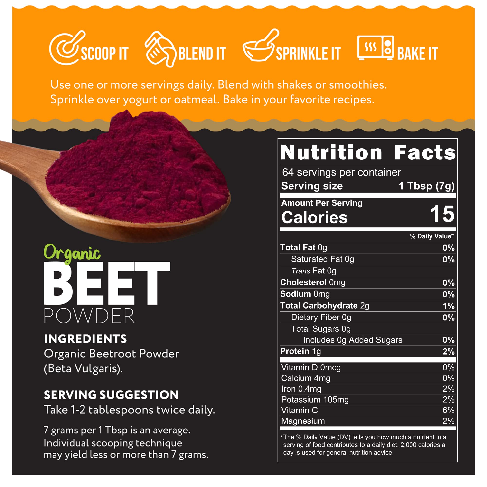 Ganic Food Organic Beetroot Powder, 16 Ounces Ganic Food uk supplements