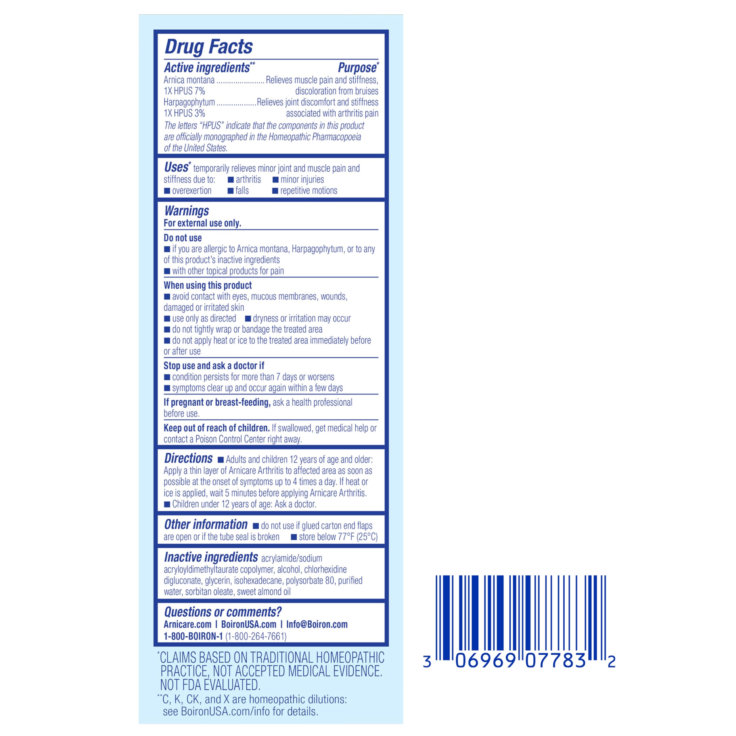 Boiron Arnicare Arthritis Cream Pump for Pain Relief of Knees, Hands, Wrists, Elbows, Joints & Muscles – Quickly Absorbed & Fragrance-Free – 4.2 oz Boiron uk supplements