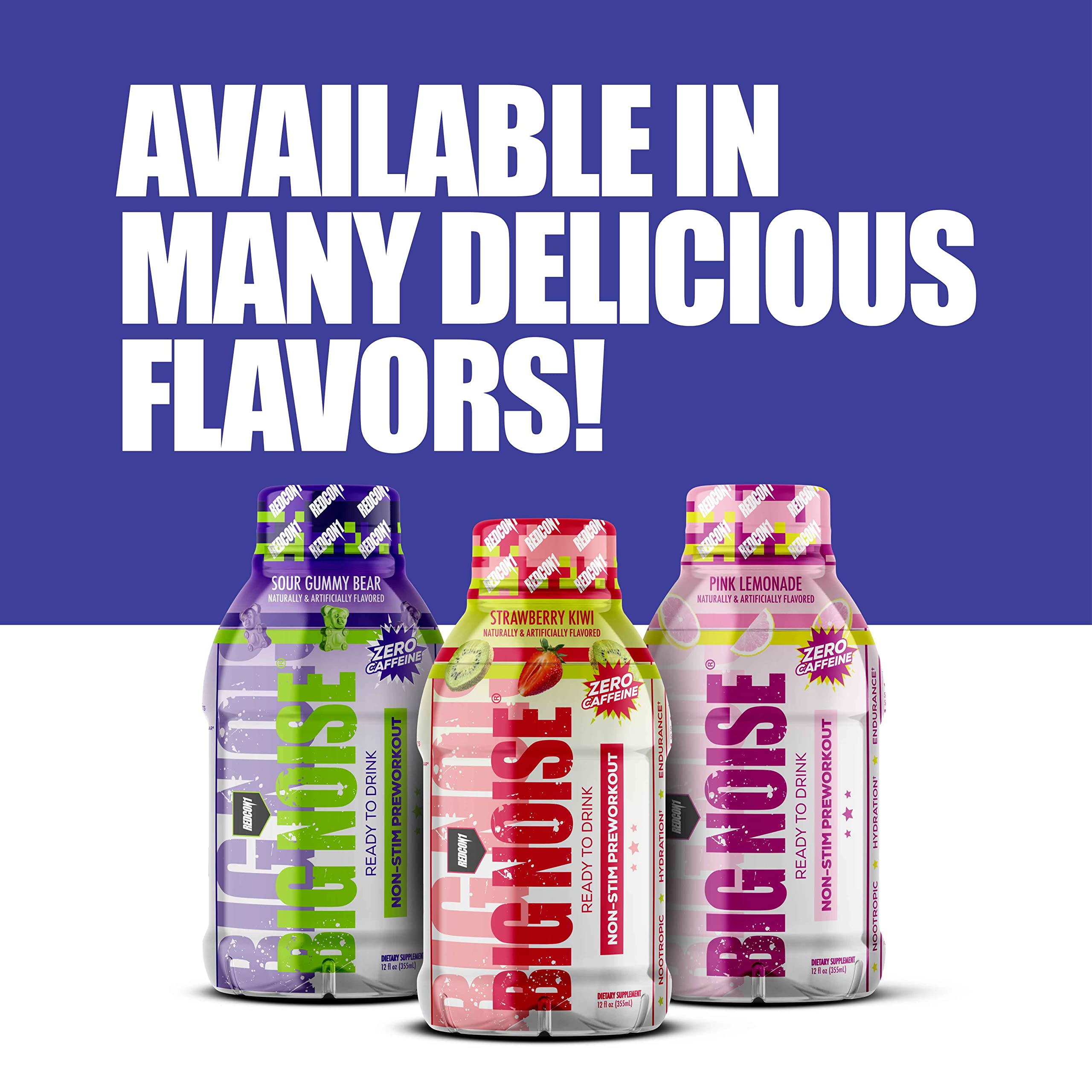 REDCON1 Big Noise RTD Pre Workout Drink, Rainbow Candy - Caffeine-Free Ready-to-Drink REDCON1 uk supplements