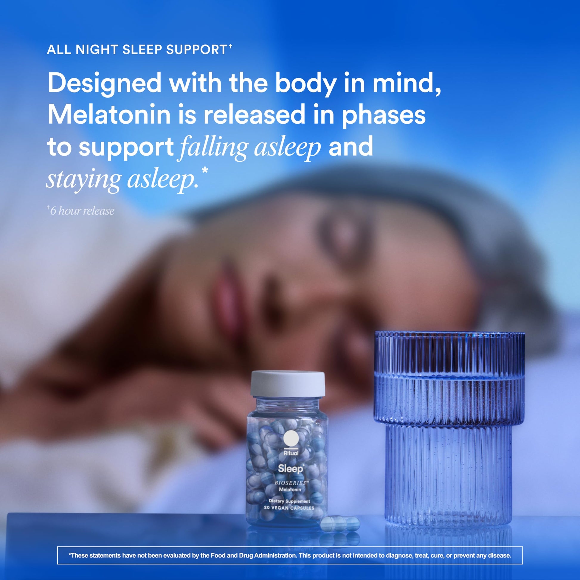 Ritual Sleep BioSeries™ Melatonin: Sleep Aid for Adults, Sleep Supplement with Time Released Capsules, Drug Free Sleep Vitamins for Adults for All Night Sleep Support, 20 Capsules Ritual uk supplements