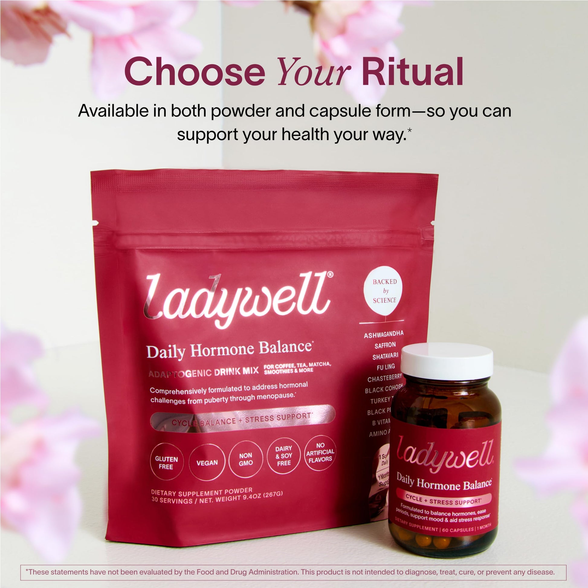 Ladywell Daily Hormone Balance Capsules | Natural Cycle Support for Women | Supports Mood, Bloating, Cramps, Skin Health & Cravings | with Chasteberry, B Vitamins, Ashwagandha, Saffron & More | 60 Ct Ladywell uk supplements