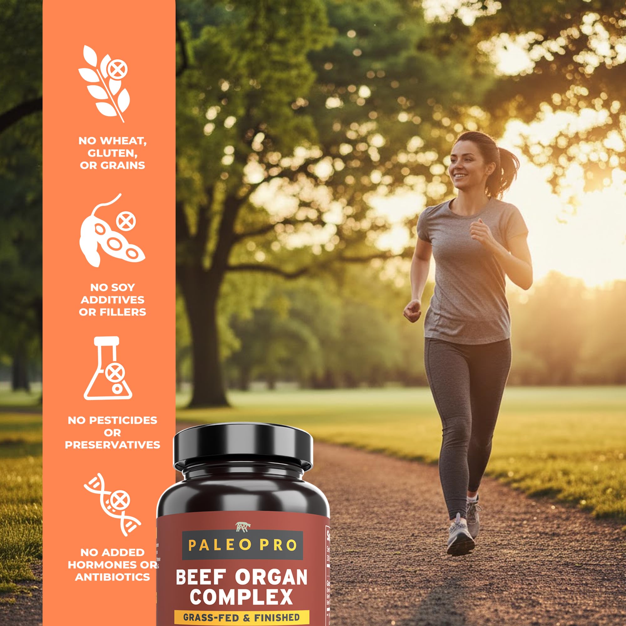 Paleo Pro O.G. Blend Premium Beef Organs Capsules, Kidney, Heart, Liver, Spleen and Pancreas from Grass Fed & Pastured Cows, Dietary Supplement, No GMO, 180 Capsules (Beef Organ Complex) Paleo Pro uk supplements