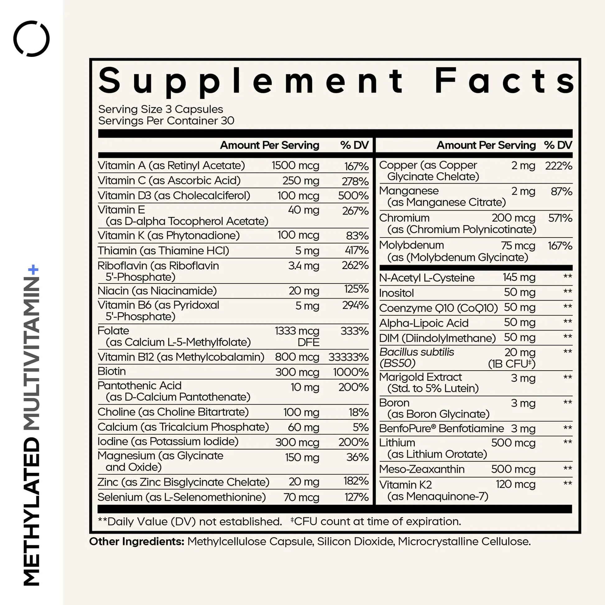 Codeage Methylated Multivitamin Supplement - B-Vitamin, Vitamins A, C, D, E, K2, B12 Methylcobalamin - L-Methylfolate - Magnesium, CoQ10, DIM, Probiotics Codeage uk supplements