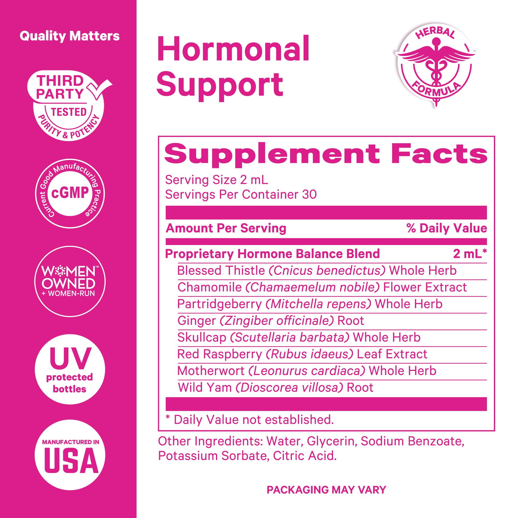 Pink Stork Hormone Balance Drops for Women - Supports Hormonal Health, PMS, Perimenopause & Mood, with Red Raspberry Leaf & Wild Yam - Liquid Supplement - Vegan, 2oz, 30 Servings Pink Stork uk supplements