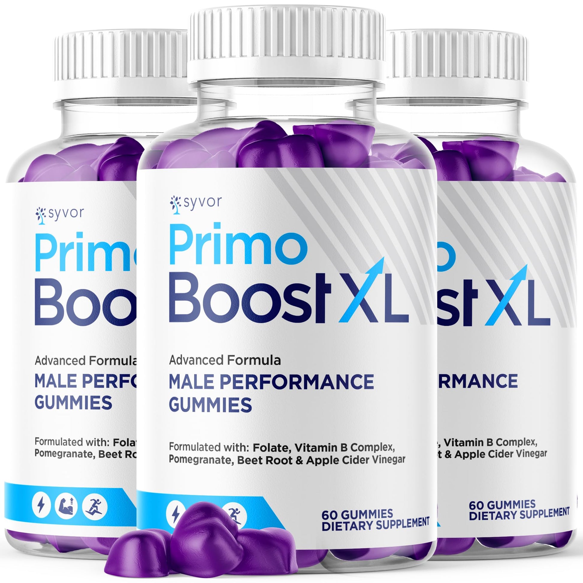 (3 Pack) Primo Boost XL Gummies, Official Primo Boost XL Gummys with All Natural Ingredients, Advanced PrimoBoost Health & Wellness Formula with Max Strength Active Lifestyle Vitamins (180 Gummies) Syvor uk supplements