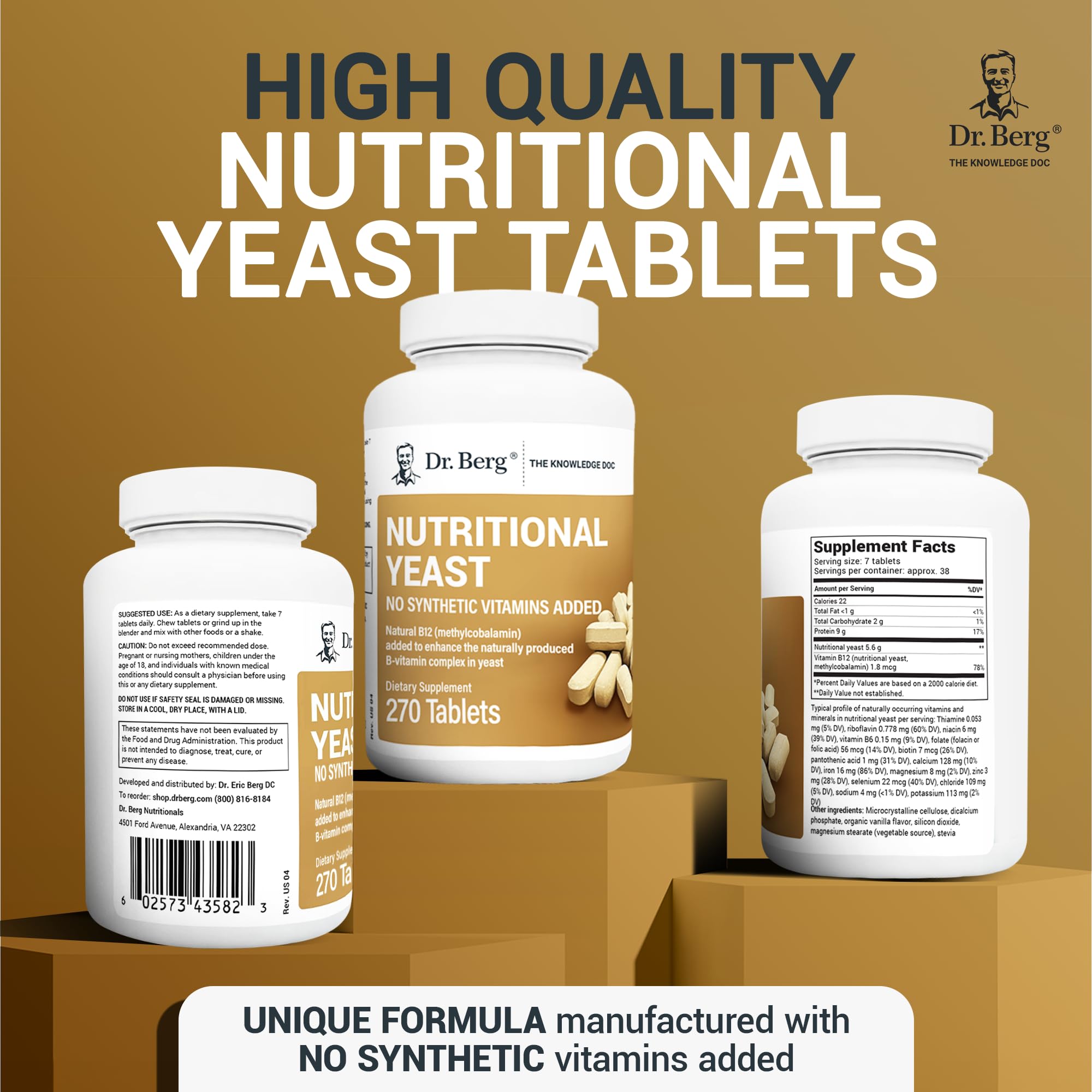 Dr. Berg Nutritional Yeast Tablets – Natural B12 Added - All 8 B Vitamin Complex – Organic Dr. Berg Nutritionals uk supplements