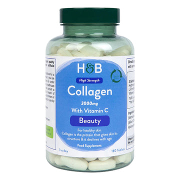 Holland & Barrett Bovine Collagen Tablet 3000mg - Type I Collagen Peptides - Hydrolysed Collagen with Vitamin C - Hair, Skin & Nails Holland & Barrett uk supplements
