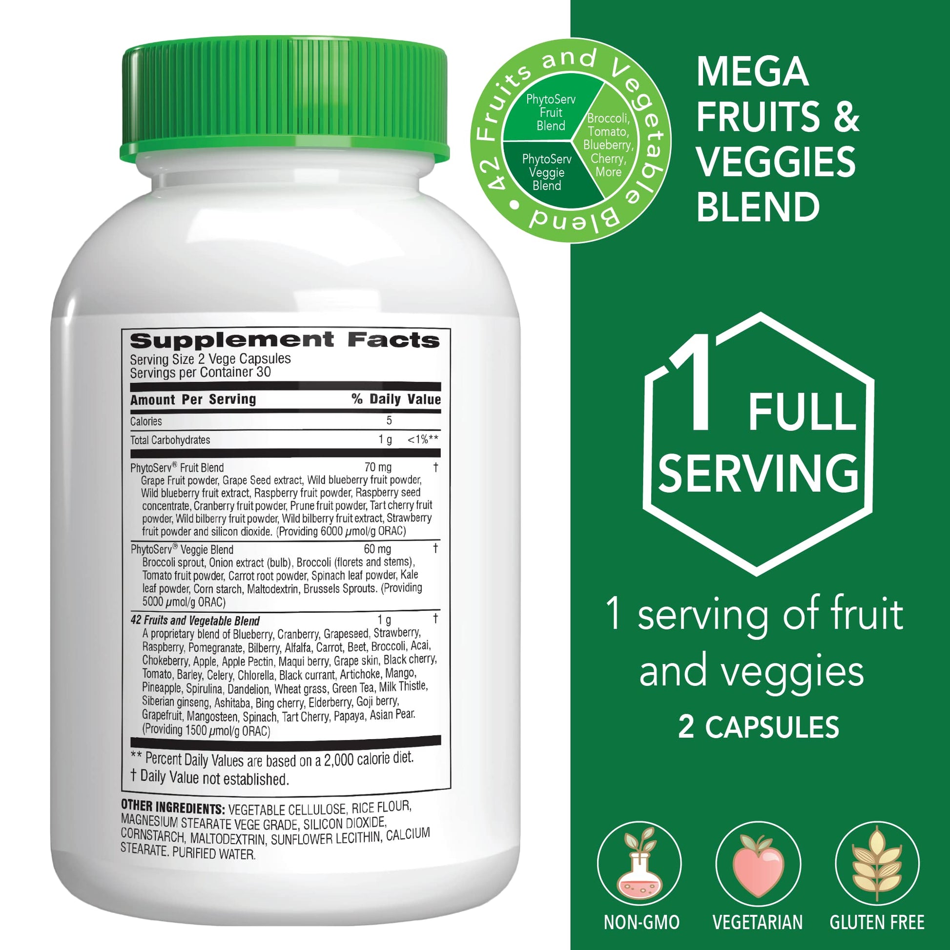Botanic Choice Mega Fruits and Veggies Blend (60 Capsules) + Prostate 9 Complex (30 Softgels) Bundle - Energy Balance & Superfood Supplement + Urinary Flow & Cellular Health Botanic Choice uk supplements