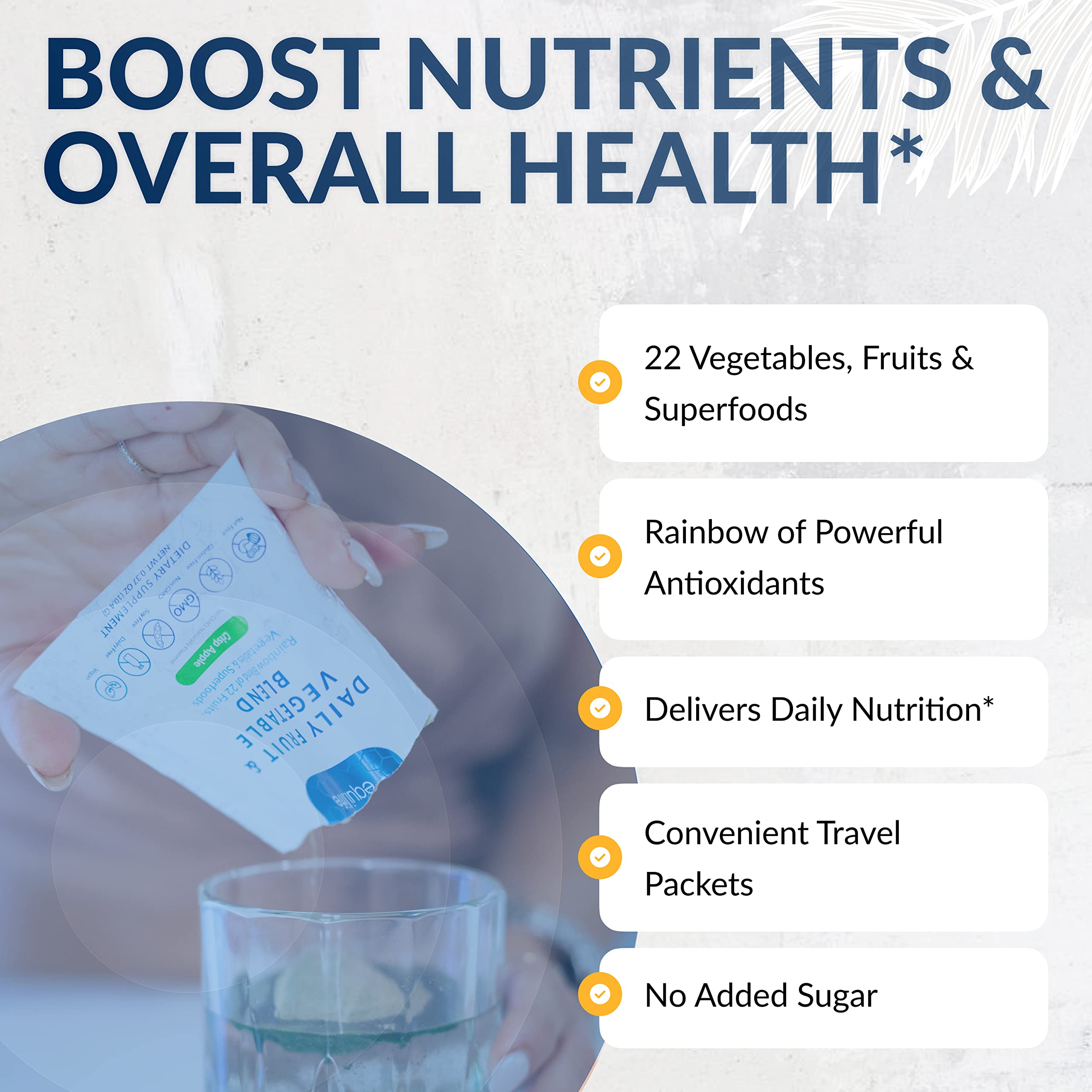 Equilife Daily Fruit & Vegetable Blend, Superfood Antioxidant Supplement, Crisp Apple Flavor with Vitamin C, Fiber, and 9 Essential Amino Acids, Supports Energy, Vegan, 14 Single Serve Packets Equilife uk supplements