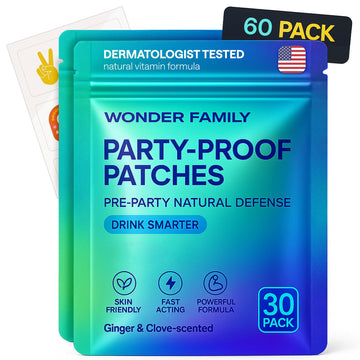 WONDER FAMILY Recovery Patches for Women & Men – Clear Mornings After Parties and Nights Out – Contain Vitamins A, C, D, E, & B, Ashwagandha, Boswellia, Glutathione, Milk Thistle Extract (Blue) WONDER FAMILY uk supplements