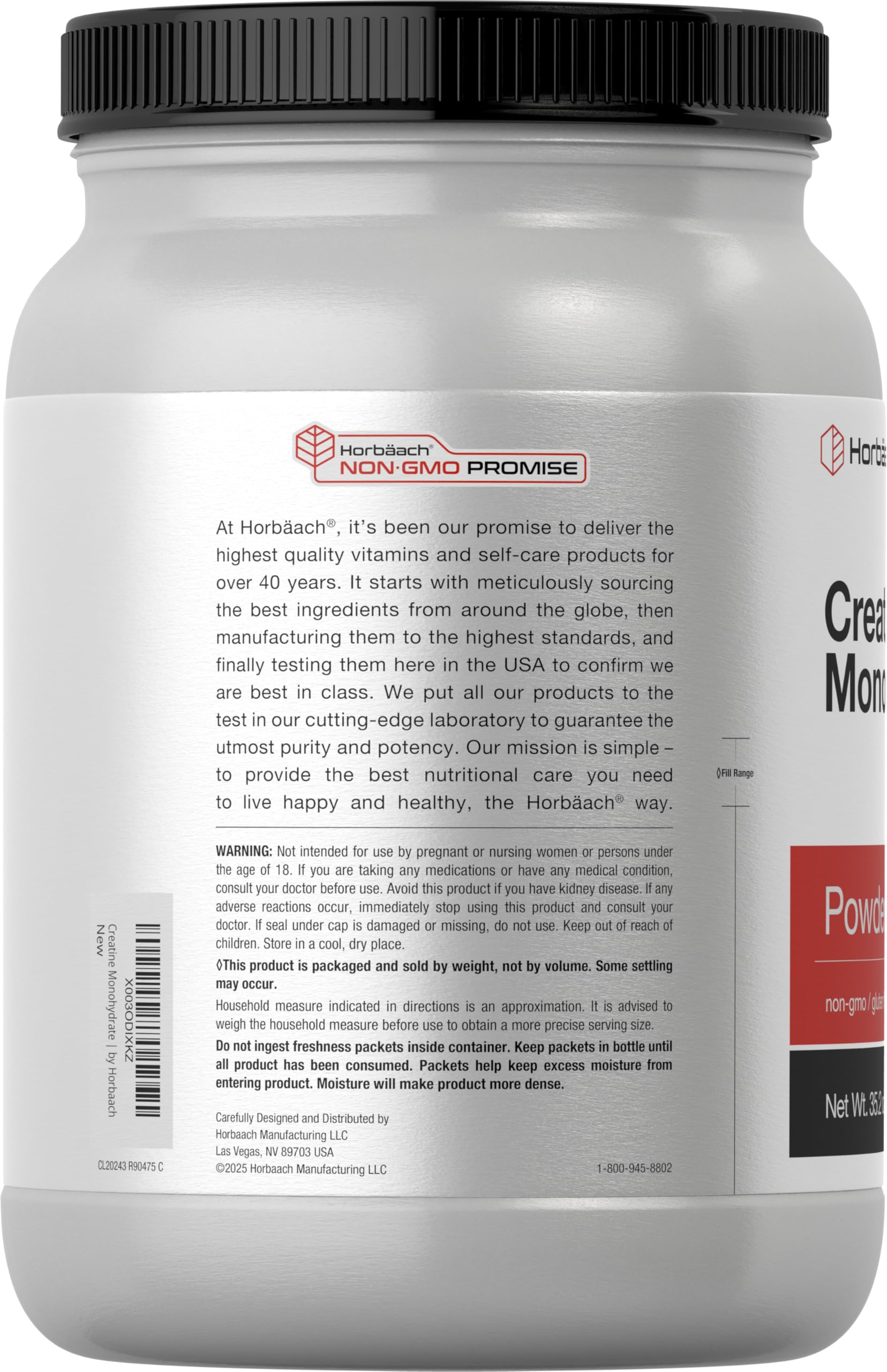 Horbäach Creatine Monohydrate Powder | 2.2lbs (35.2 oz) | Micronized and Unflavored | Vegetarian, Non-GMO, and Gluten Free Supplement Horbäach uk supplements
