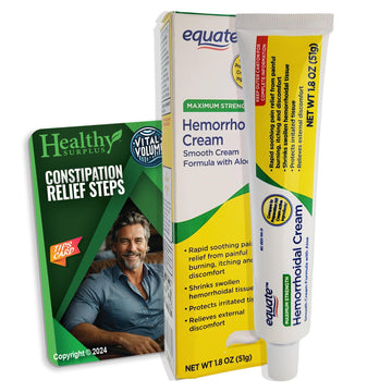 Healthy Surplus Equate Hemorrhoidal Cream/Ointment 1.8 OZ (51g) and Vital Volumes Tips Card Bundle Healthy Surplus uk supplements