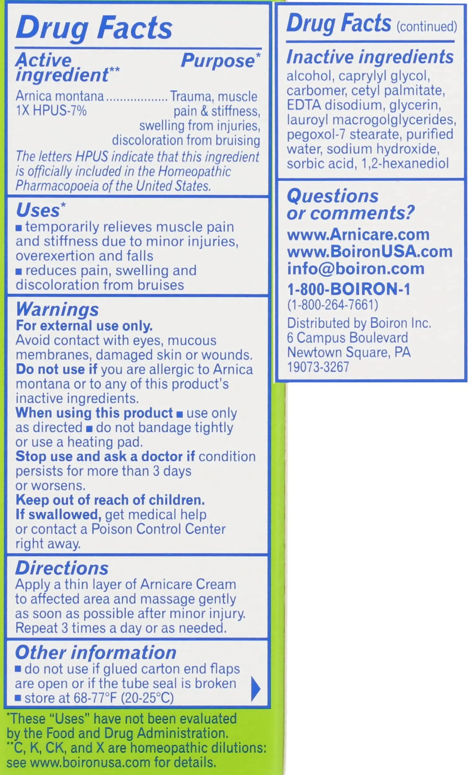 Boiron Arnicare Cream, Homeopathic Medicine for Pain Relief, 1.3 Ounce (Pack of 1) Boiron uk supplements